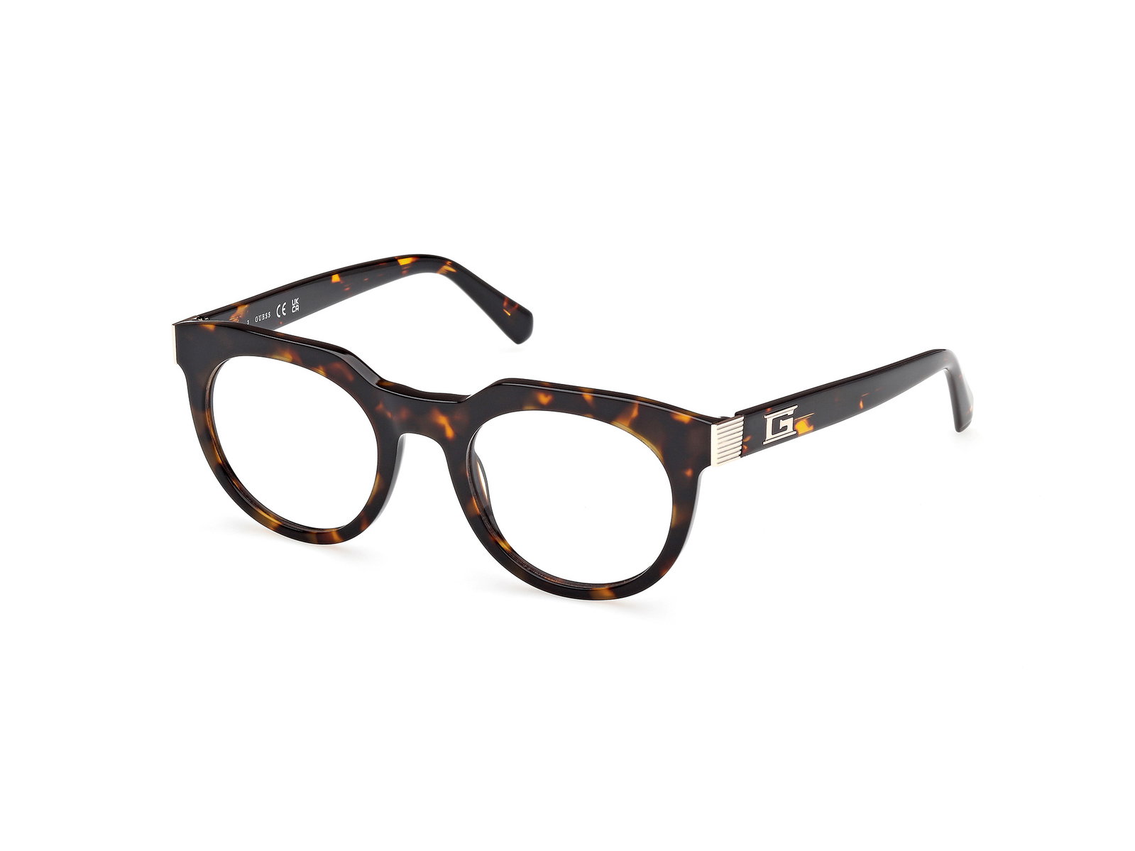 Guess GU50241 052 – Runde Damenbrille Dunkelhavanna Kunststoff
