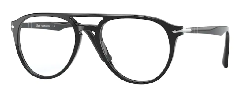 Persol PO3160V 95 – Schwarze Pilotbrille Kunststoff schmal