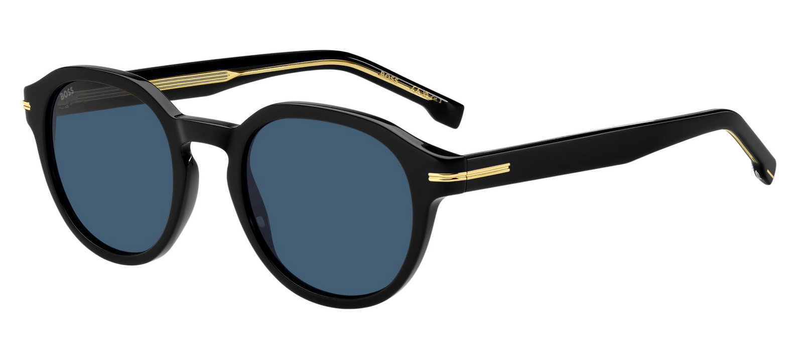 Zu sehen ist eine Sonnenbrille von Boss in der Farbe Schwarz.