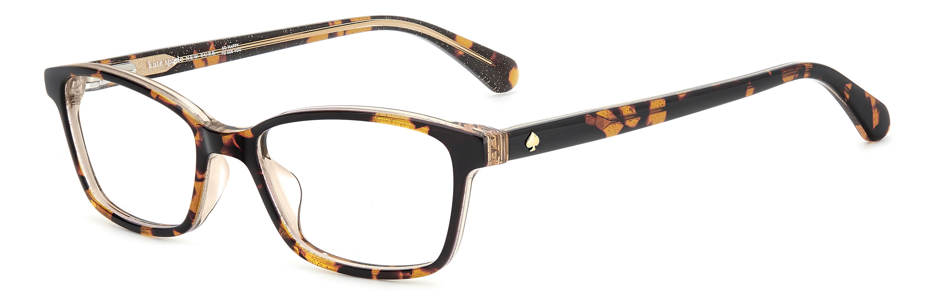 Beliebte Kate Spade Brillen bei Eyebar bestellen. Das Bild zeigt die Kate Spade Fassung Agnessa2 DXH leicht seitlich.