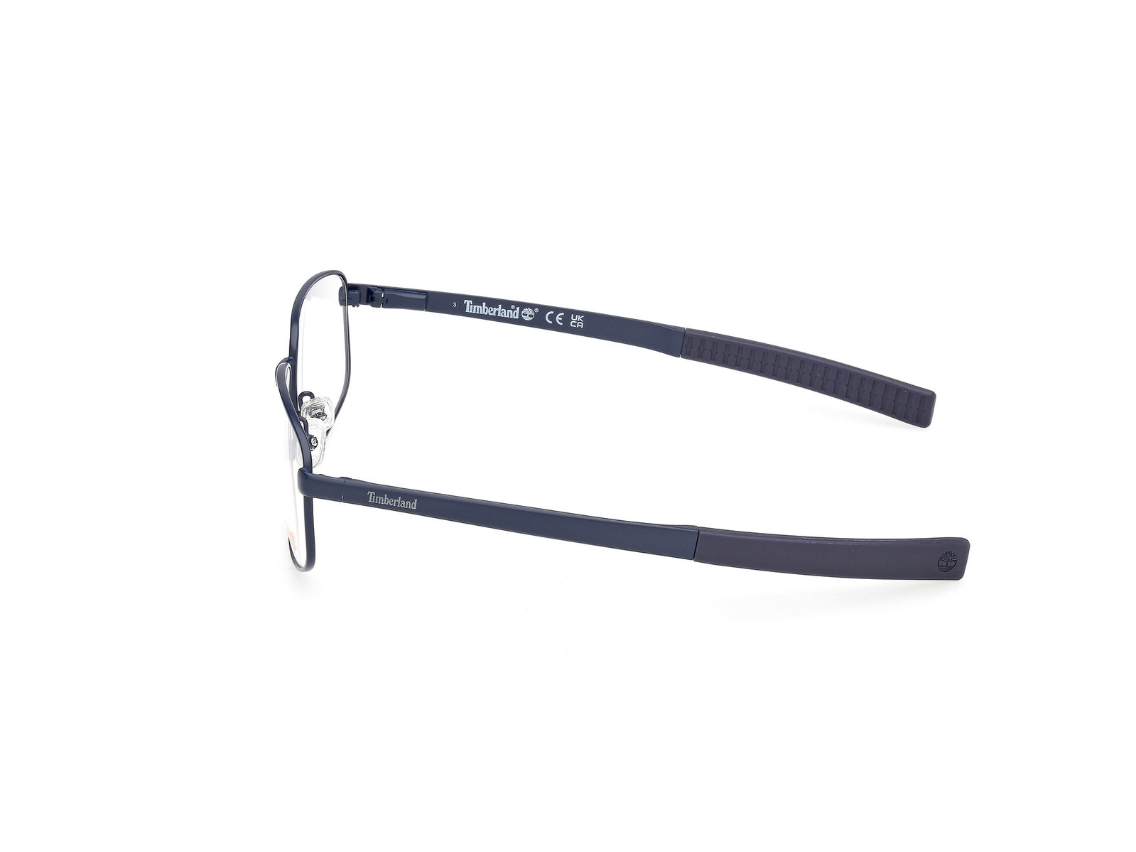 Das Bild zeigt die Timberland Brille TB50078 in matt Blau vom der Seite..