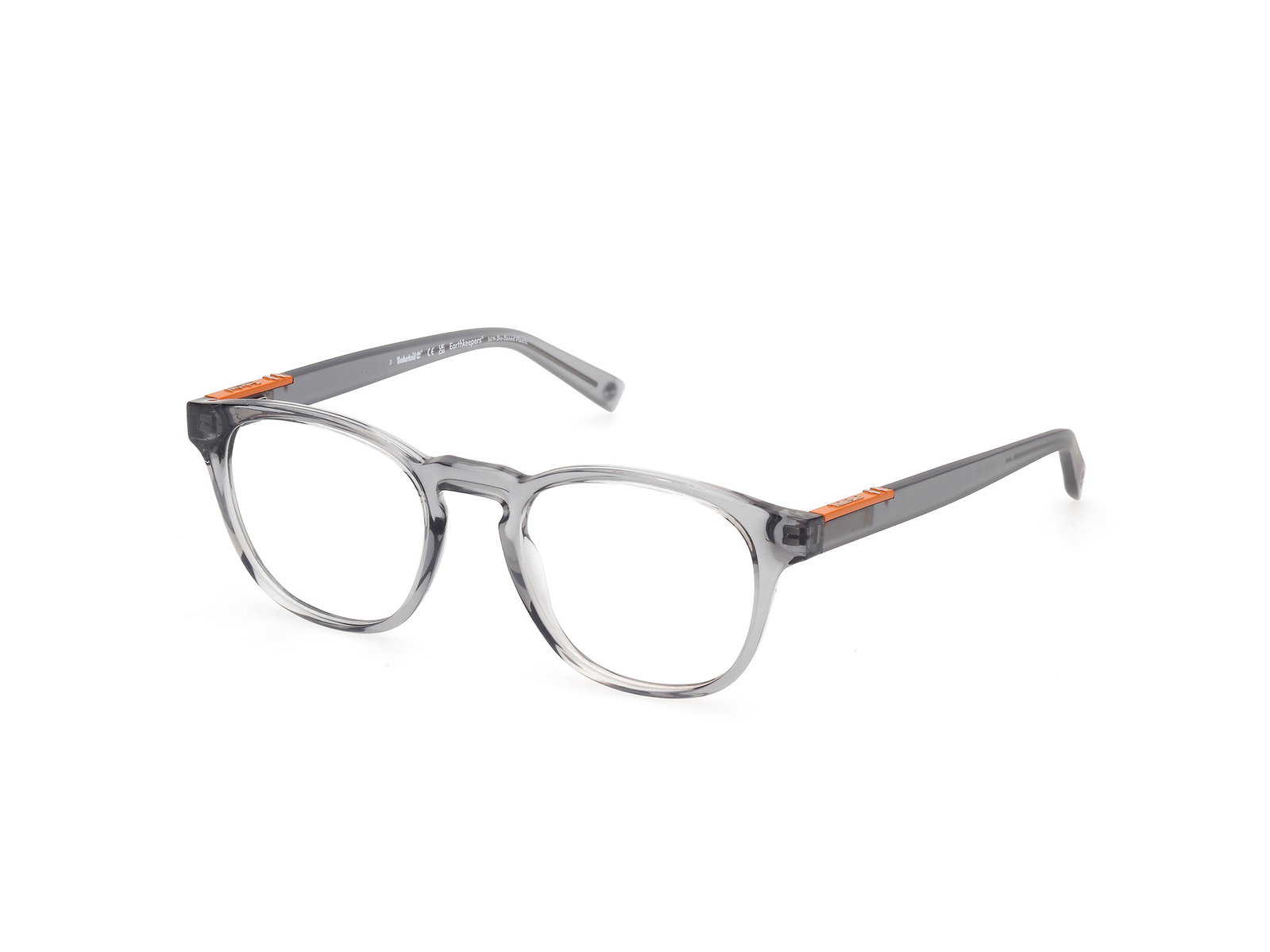 Timberland TB50003 020 – Runde Herrenbrille Glänzend Grau Kunststoff
