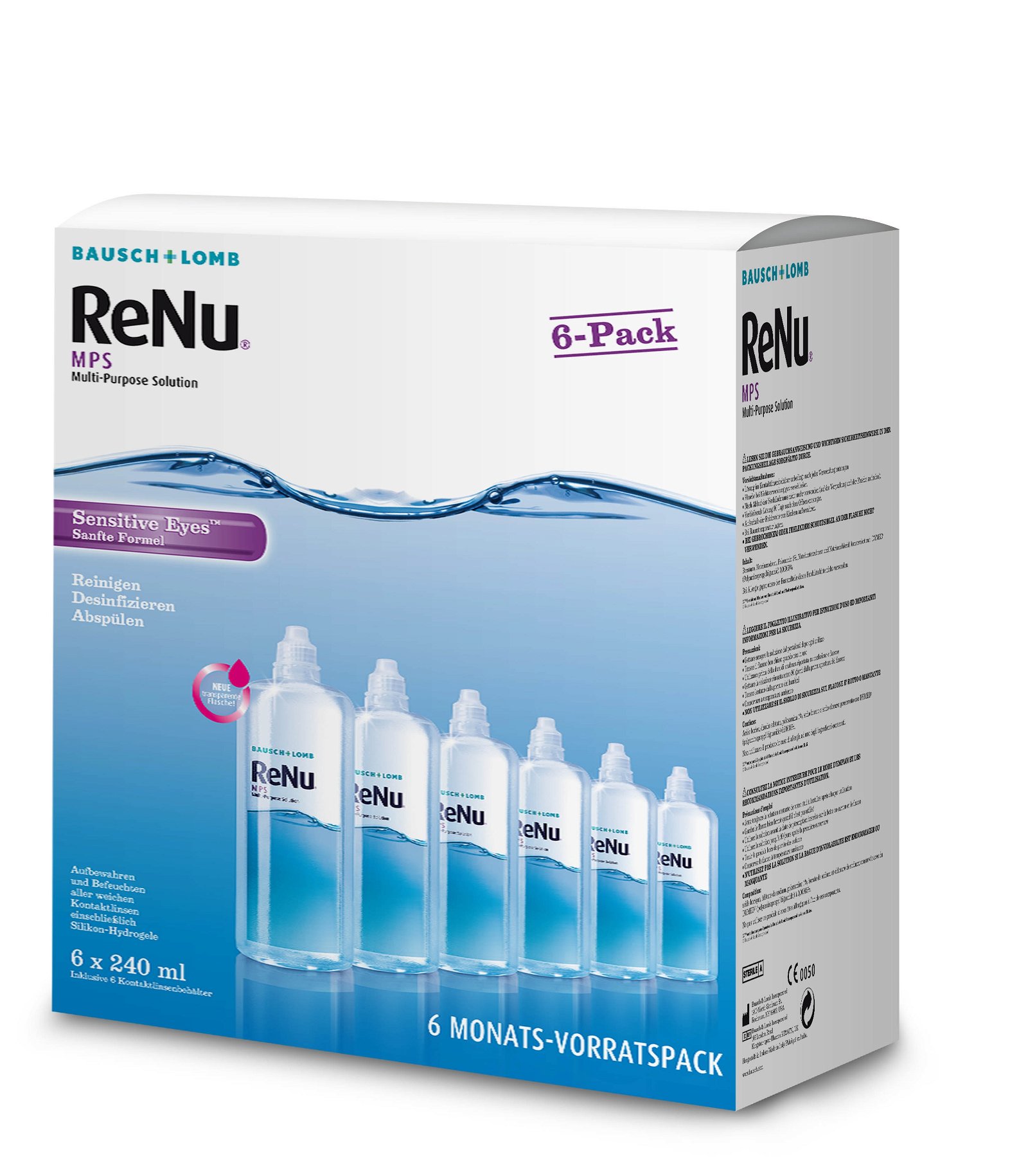 ReNu MPS Sensitive Eyes 6-Monatspack, Bausch & Lomb (6 x 240 ml)