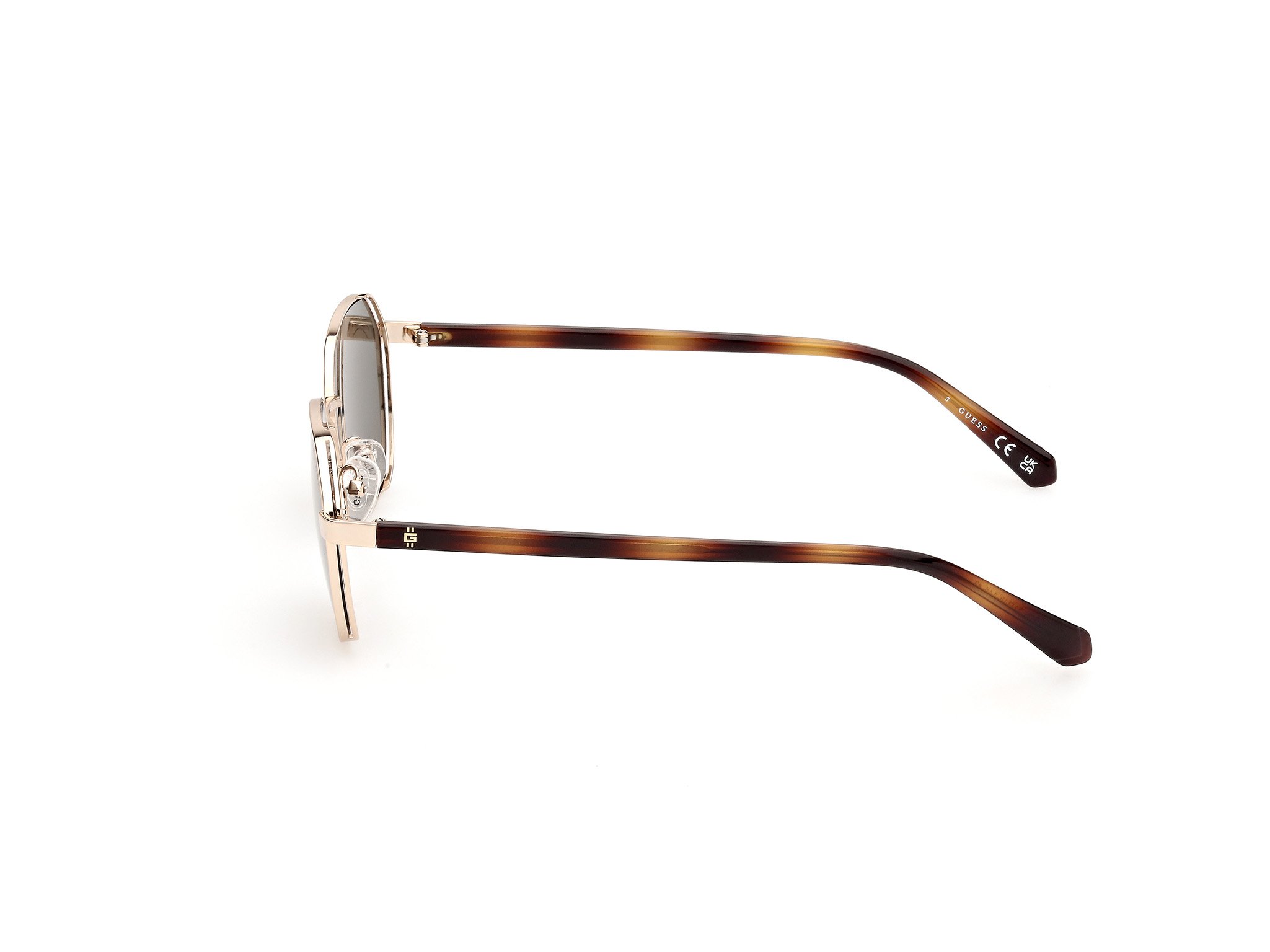 Das Bild zeigt die Sonnenbrille GU00116 32N von der Marke Guess in Blassgold.