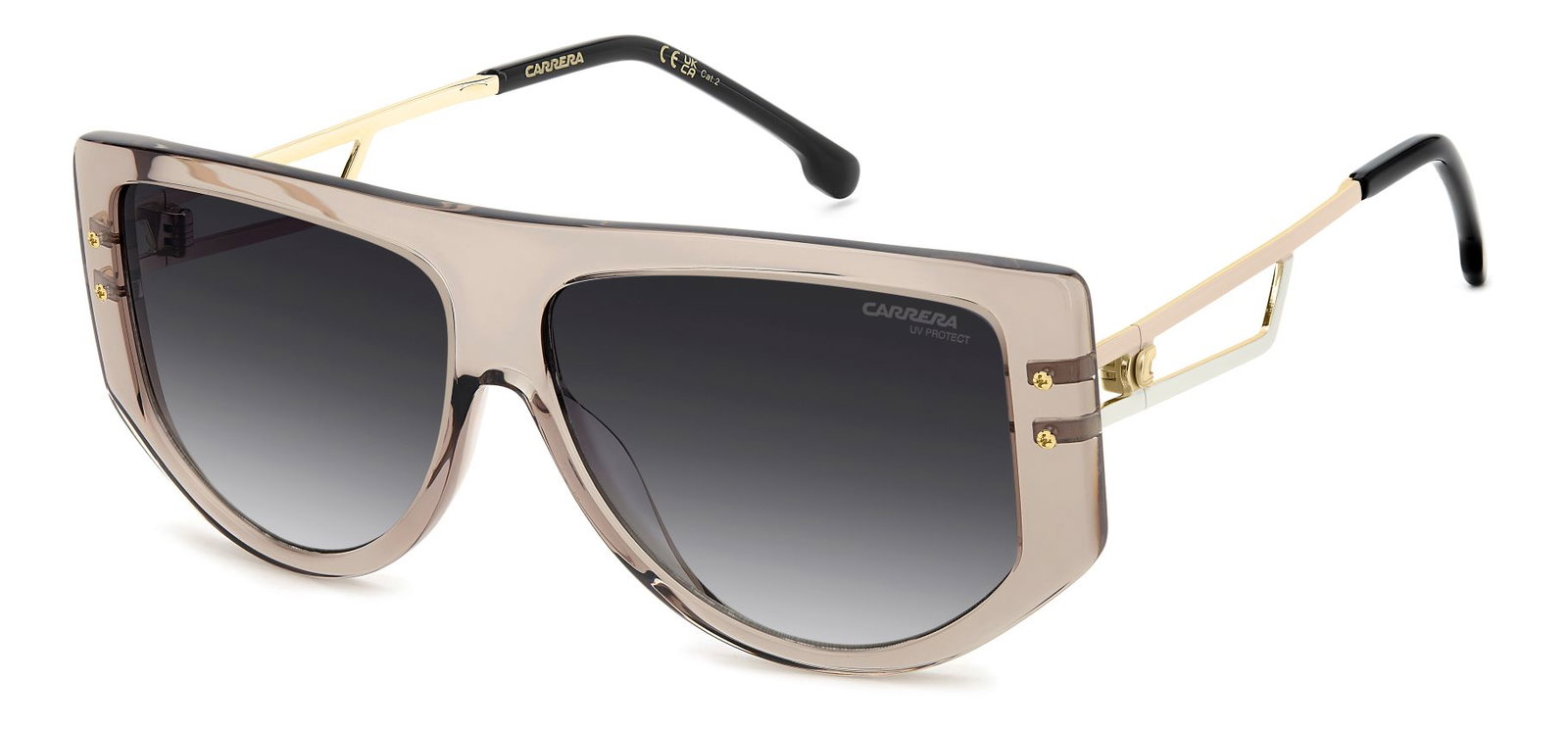 Zu sehen ist die Sonnenbrille 209272 von Carrera in der Farbe Beige/Transparent.