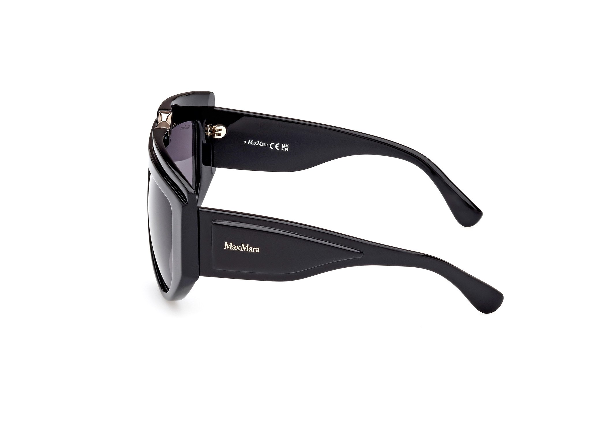 Das Bild zeigt die Sonnenbrille MM0084 01A von der Marke Max Mara in Schwarz.