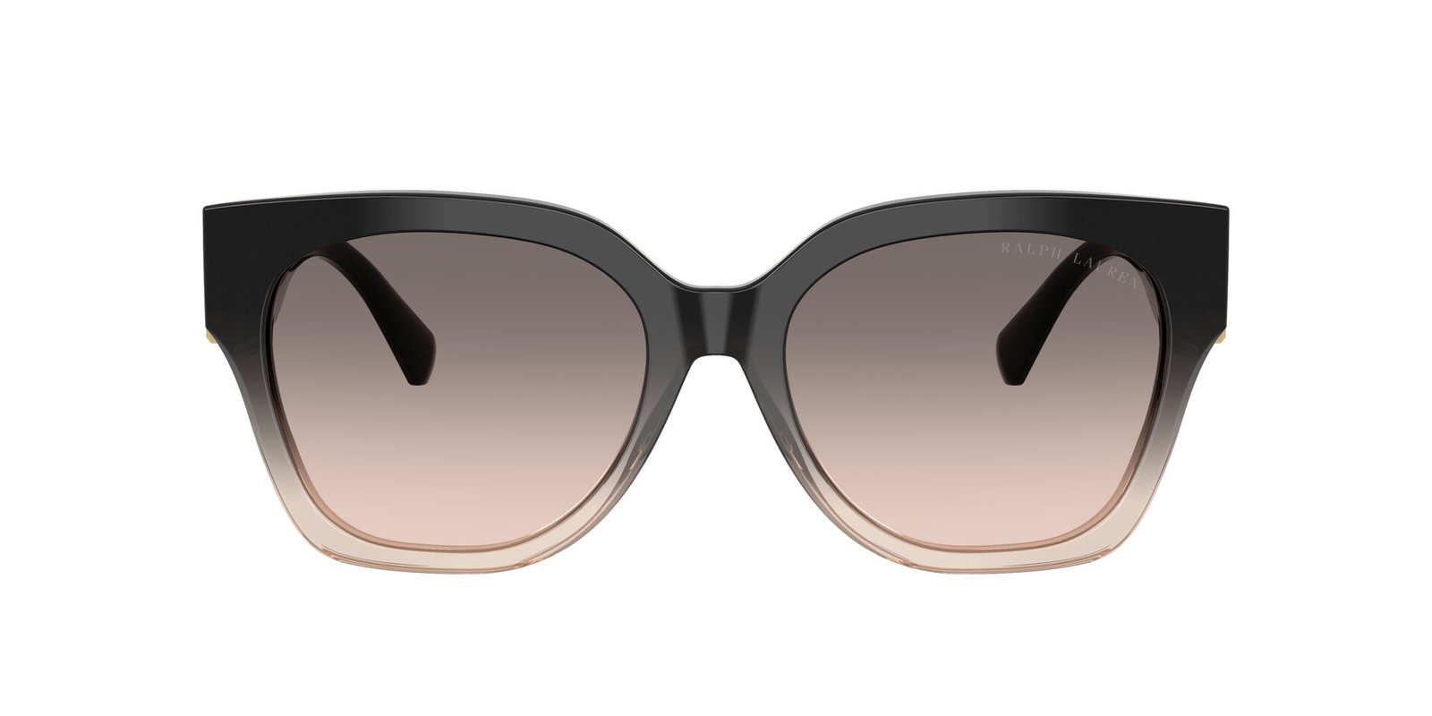Das Bild zeigt die Ralph Lauren Sonnenbrille 8221 in Schwarz-Beige von vorne.