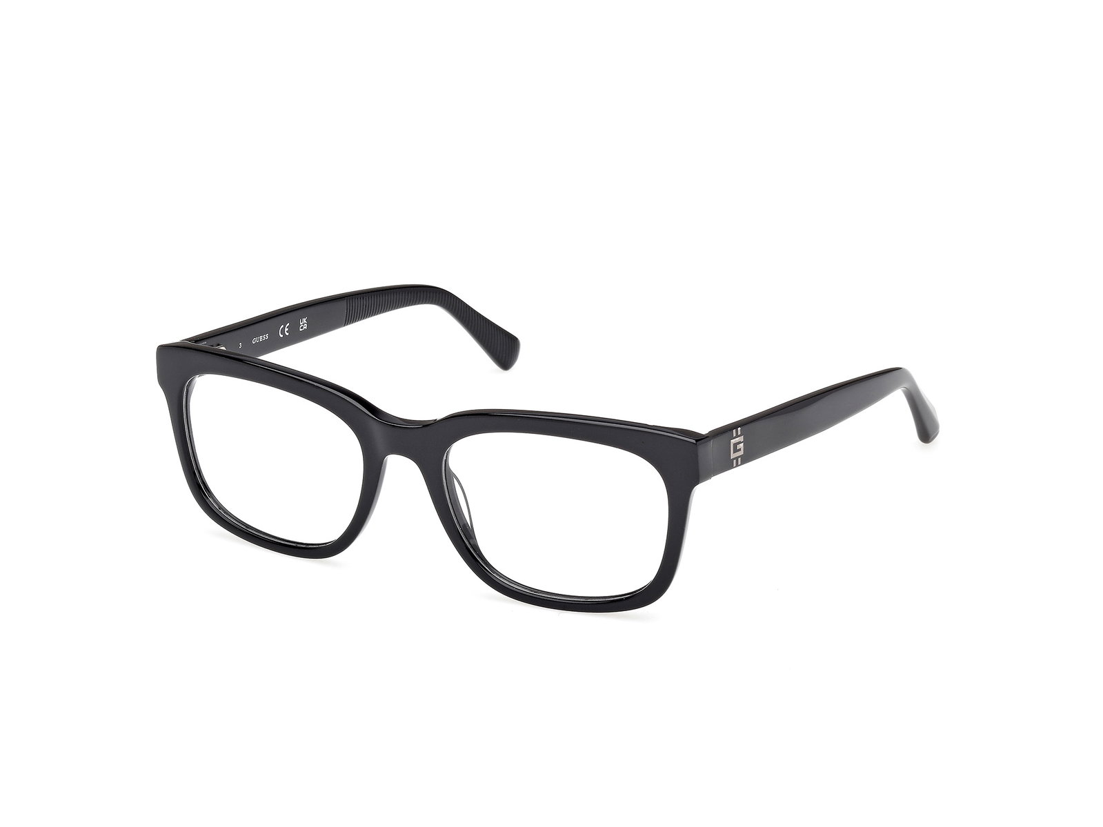 Guess GU50251 001 – Quadratische Herrenbrille Schwarz Kunststoff