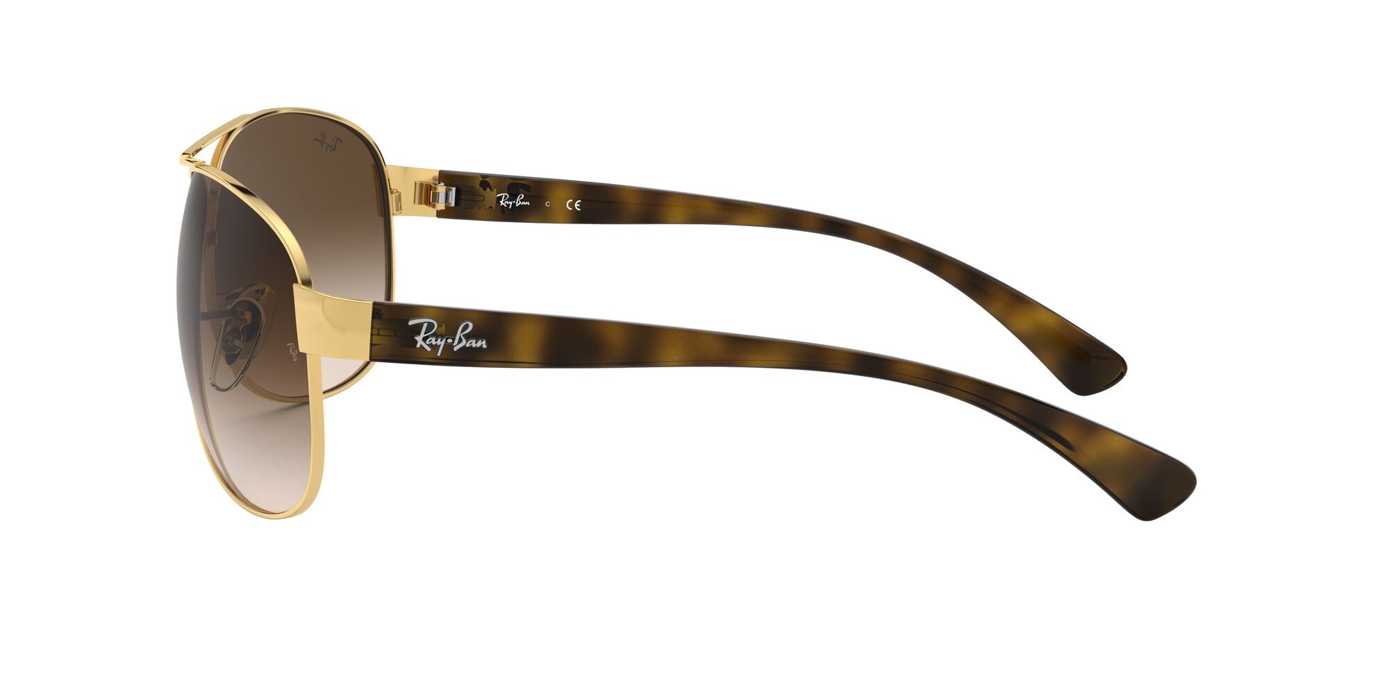 Das Bild zeigt die Sonnenbrille RB3386 001/13 von der Marke Ray-Ban in gold/braun.