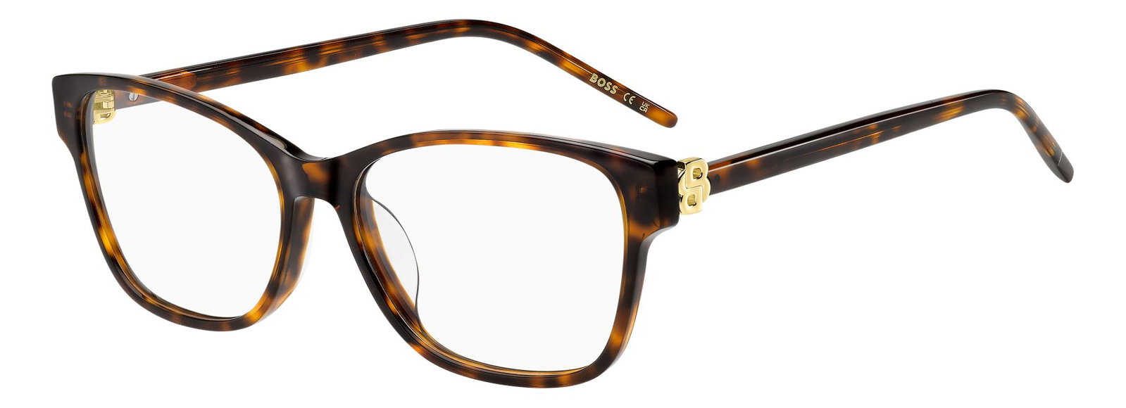 Zu sehen ist eine Korrektionsbrille von Boss in der Farbe Havanna.