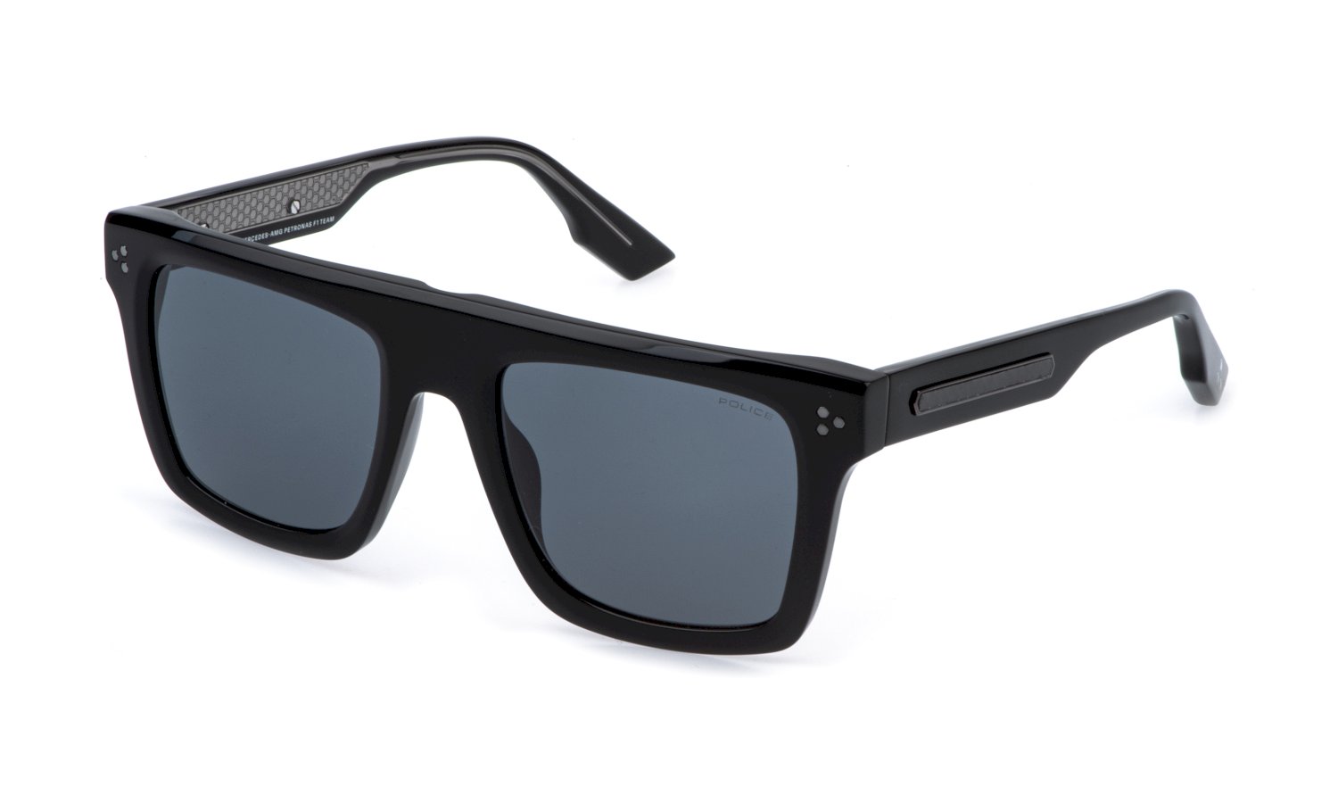 Das Bild zeigt die Sonnenbrille SPLR47M von der Marke Police in Schwarz.