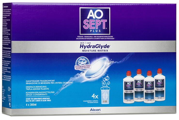 AOSEPT Hydraglyde Systempack, Alcon (4 x 360 ml)