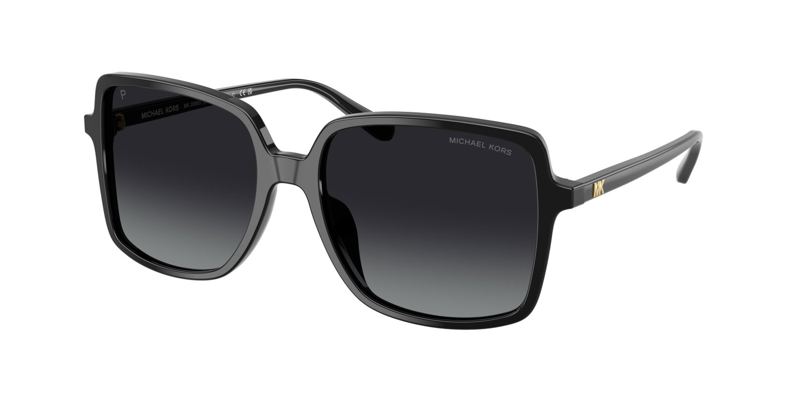 Das Bild zeigt die Sonnenbrille MK2098U von Michael Kors in der Farbe Schwarz.
