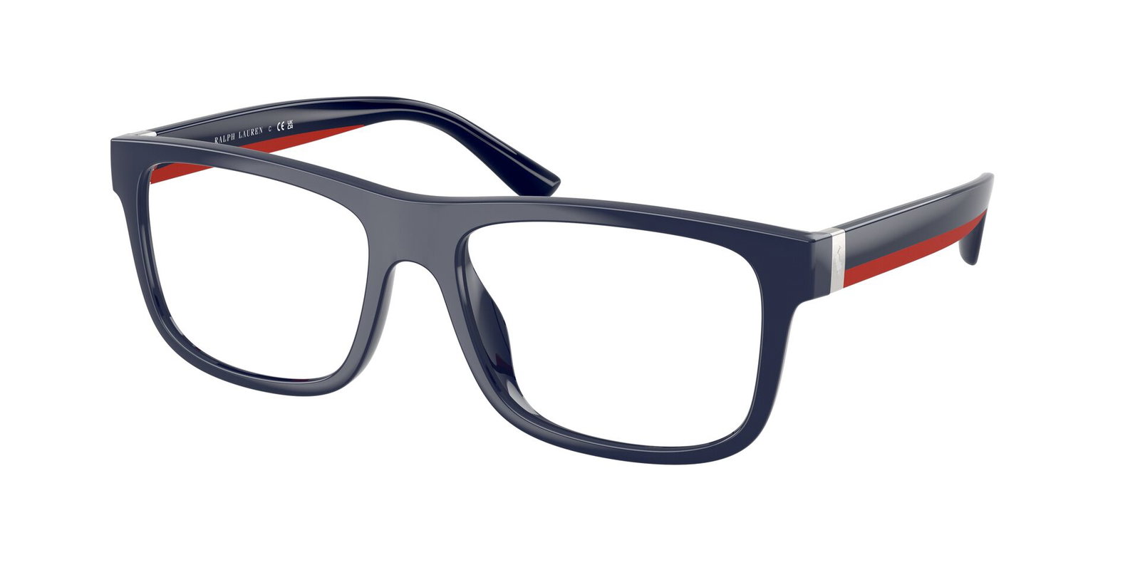 Das Bild zeigt die Korrektionsbrille 2290U von der Marke Polo in Schwarz/rot.