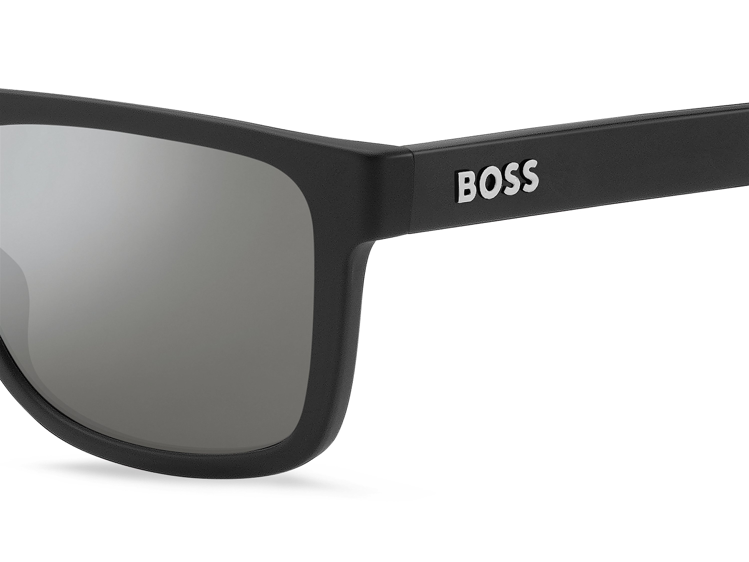 Das Bild zeigt die Sonnenbrille BOSS1647S 003 von der Marke BOSS in Schwarz.