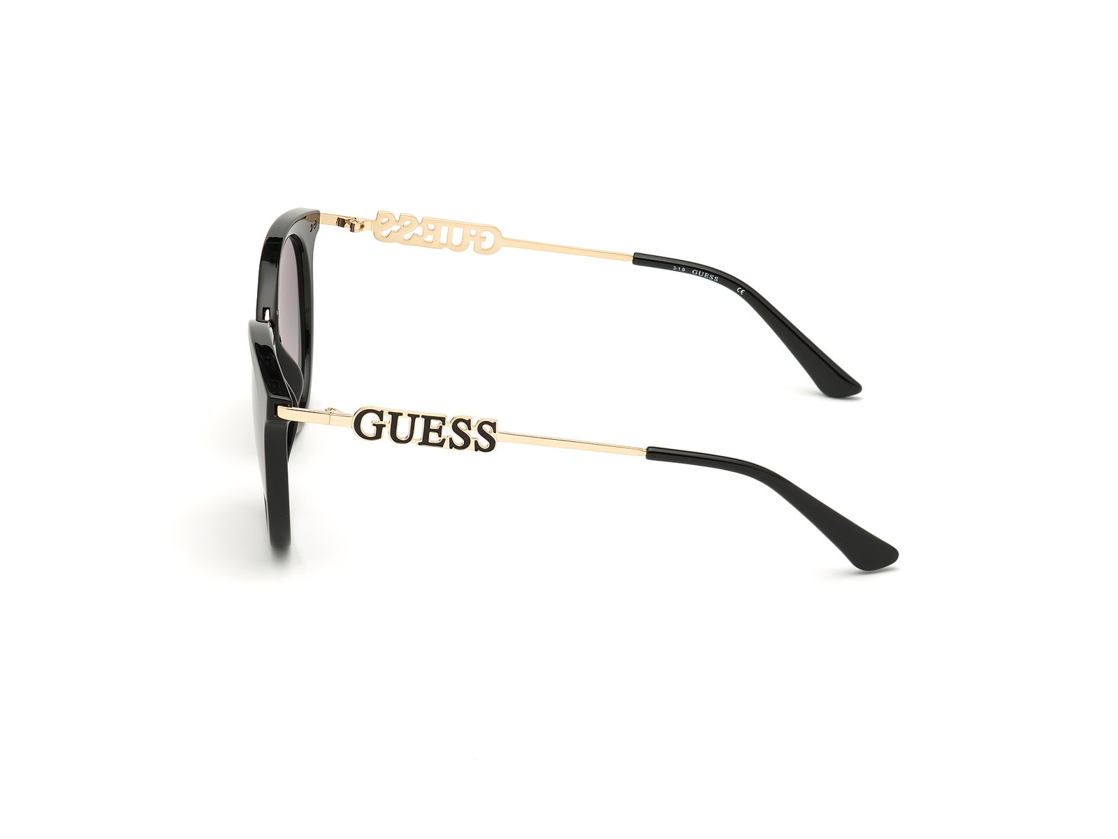 Auf diesem Bild sehen Sie die Sonnenbrille GU7645 von Guess in der Farbe Schwarz.