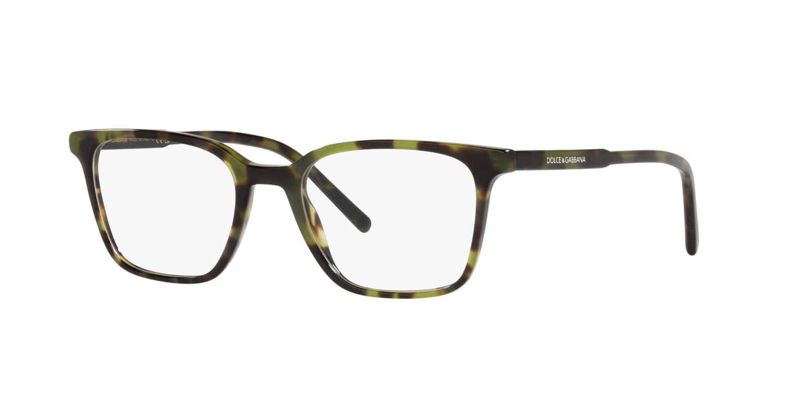 Dolce & Gabbana DG3365 1735 – Quadratische Herrenbrille Havana Grün