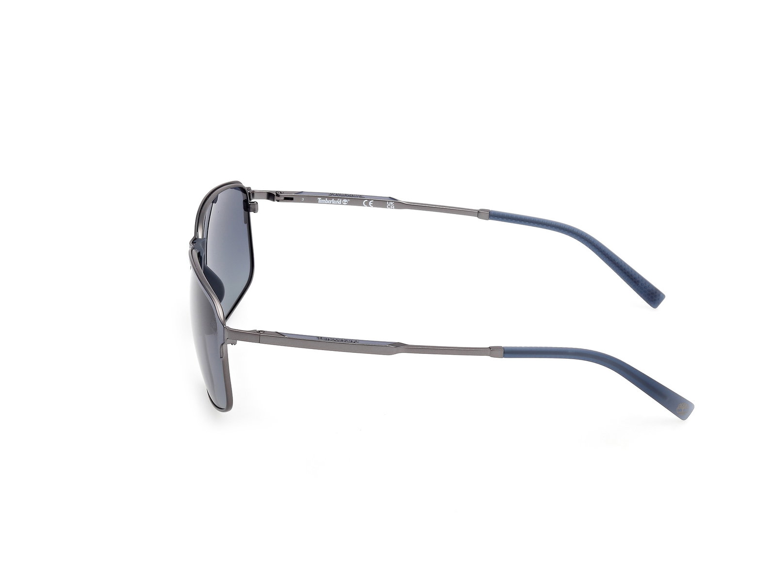 Das Bild zeigt die Sonnenbrille TB00040 91D von der Marke Timberland in Blau/Gun.