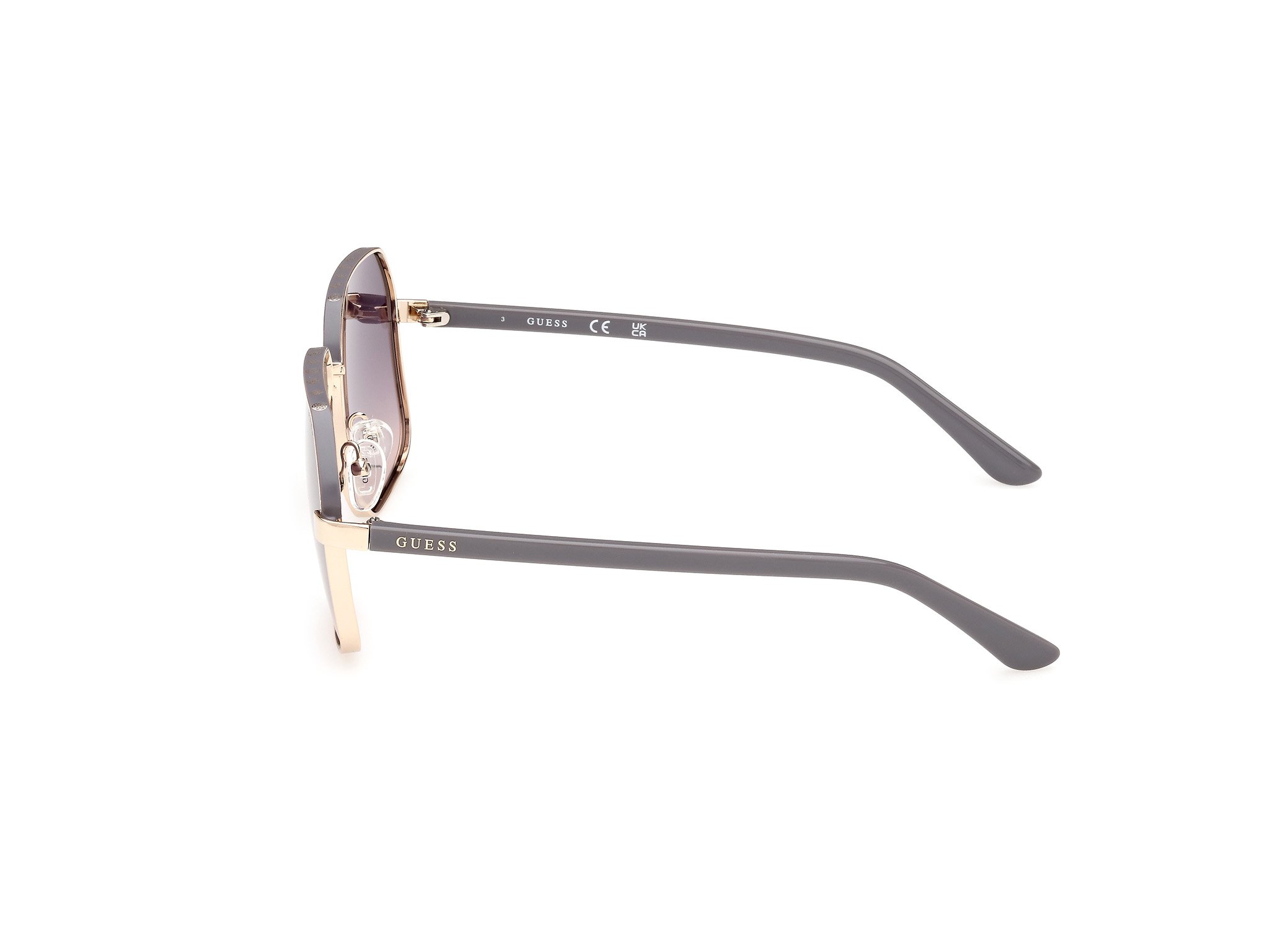 Das Bild zeigt die Sonnenbrille GU00107 32B von der Marke Guess in Gold.