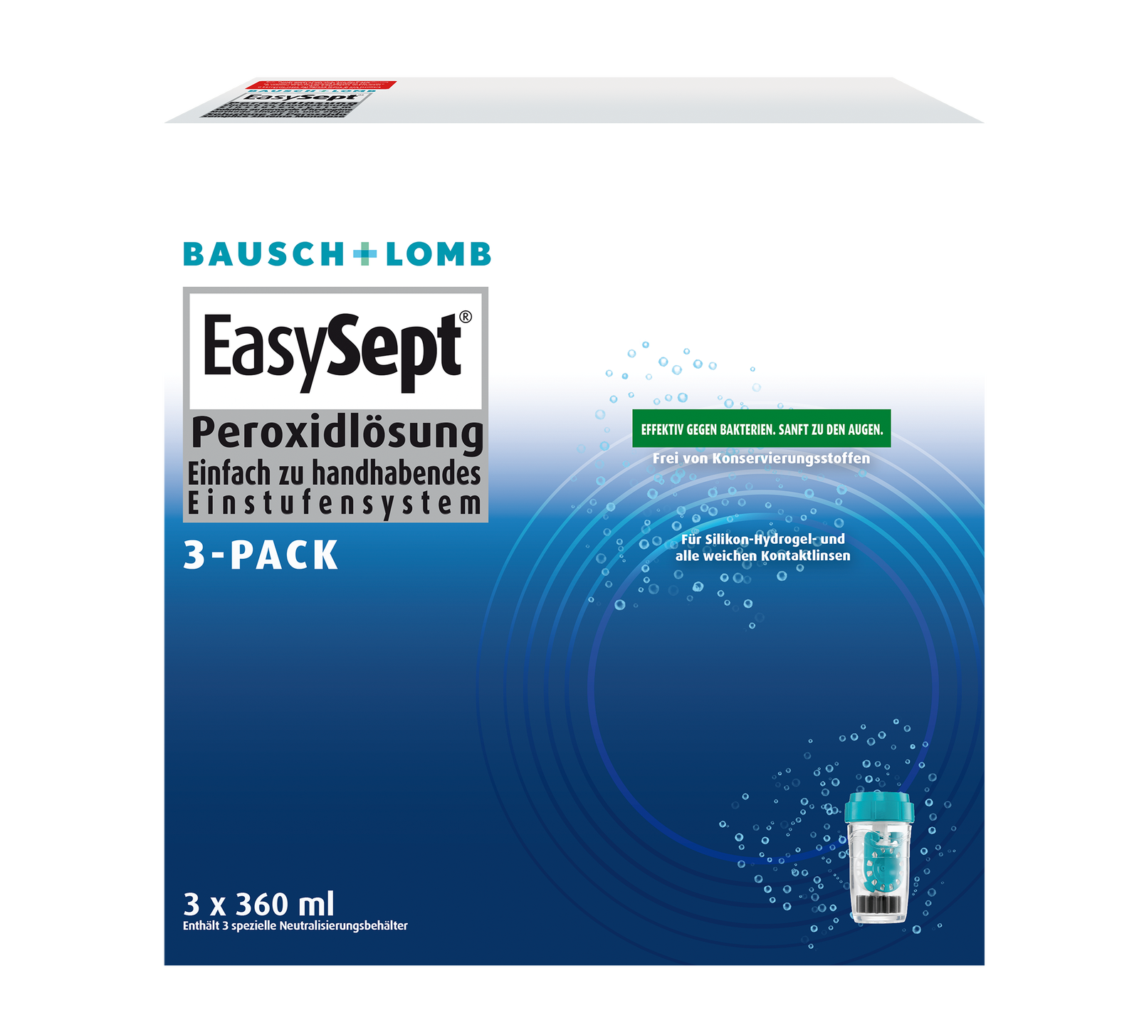 Bausch & Lomb Easysept 3er Pack Kontaktlinsen Pflegemittel 3x360ml