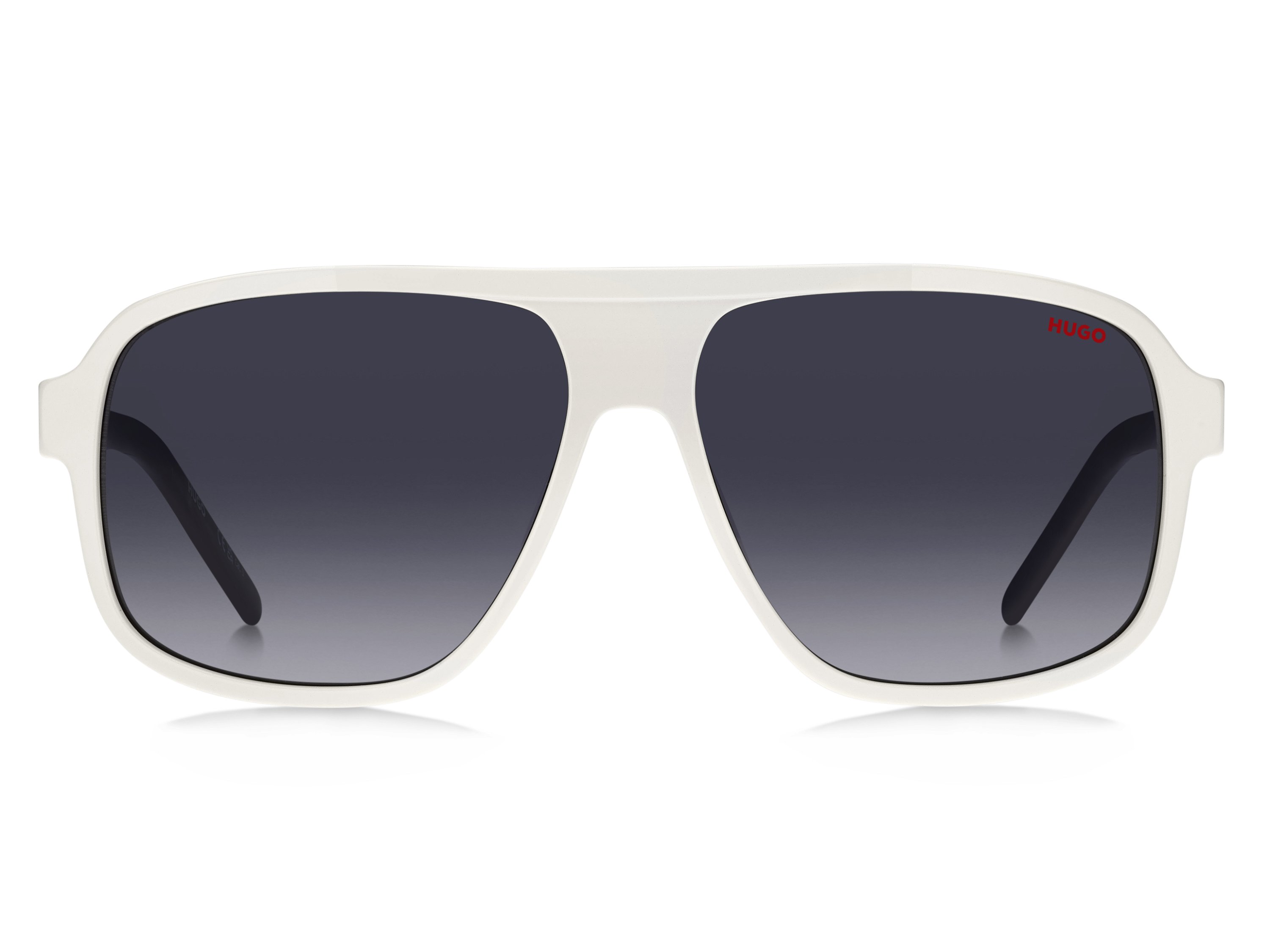 Das Bild zeigt die Sonnenbrille HG1296/S HYM von der Marke Hugo in weiß/schwarz.
