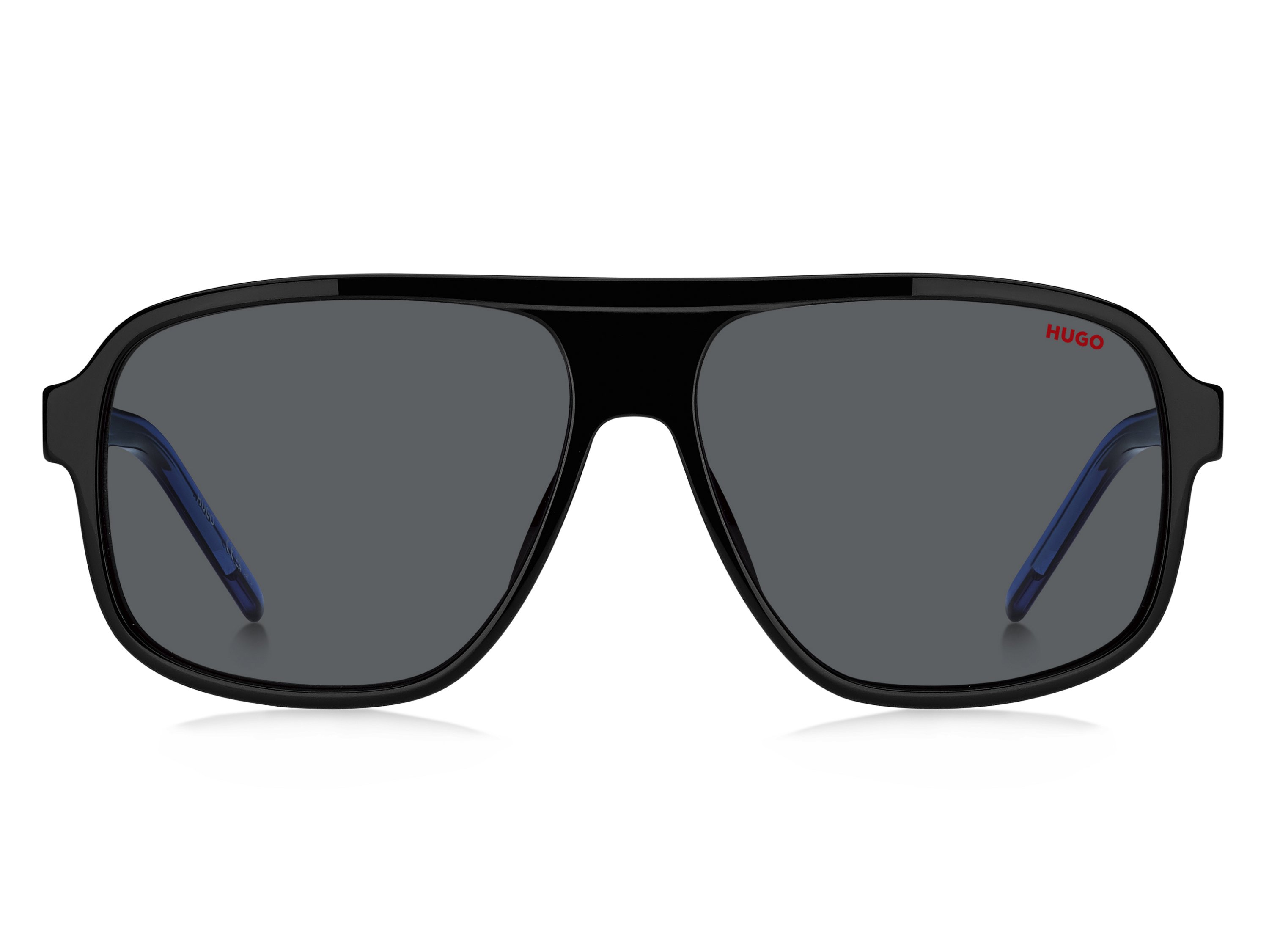 Das Bild zeigt die Sonnenbrille HG1296/S D51 von der Marke Hugo in blau/schwarz.