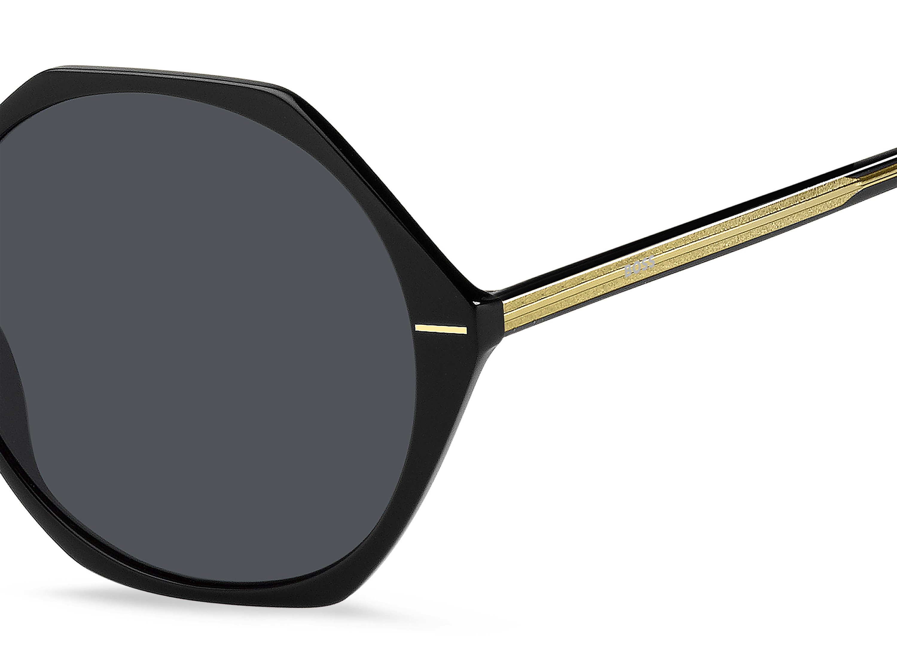 Das Bild zeigt die Sonnenbrille BOSS1585S 7C von der Marke BOSS in Schwarz.
