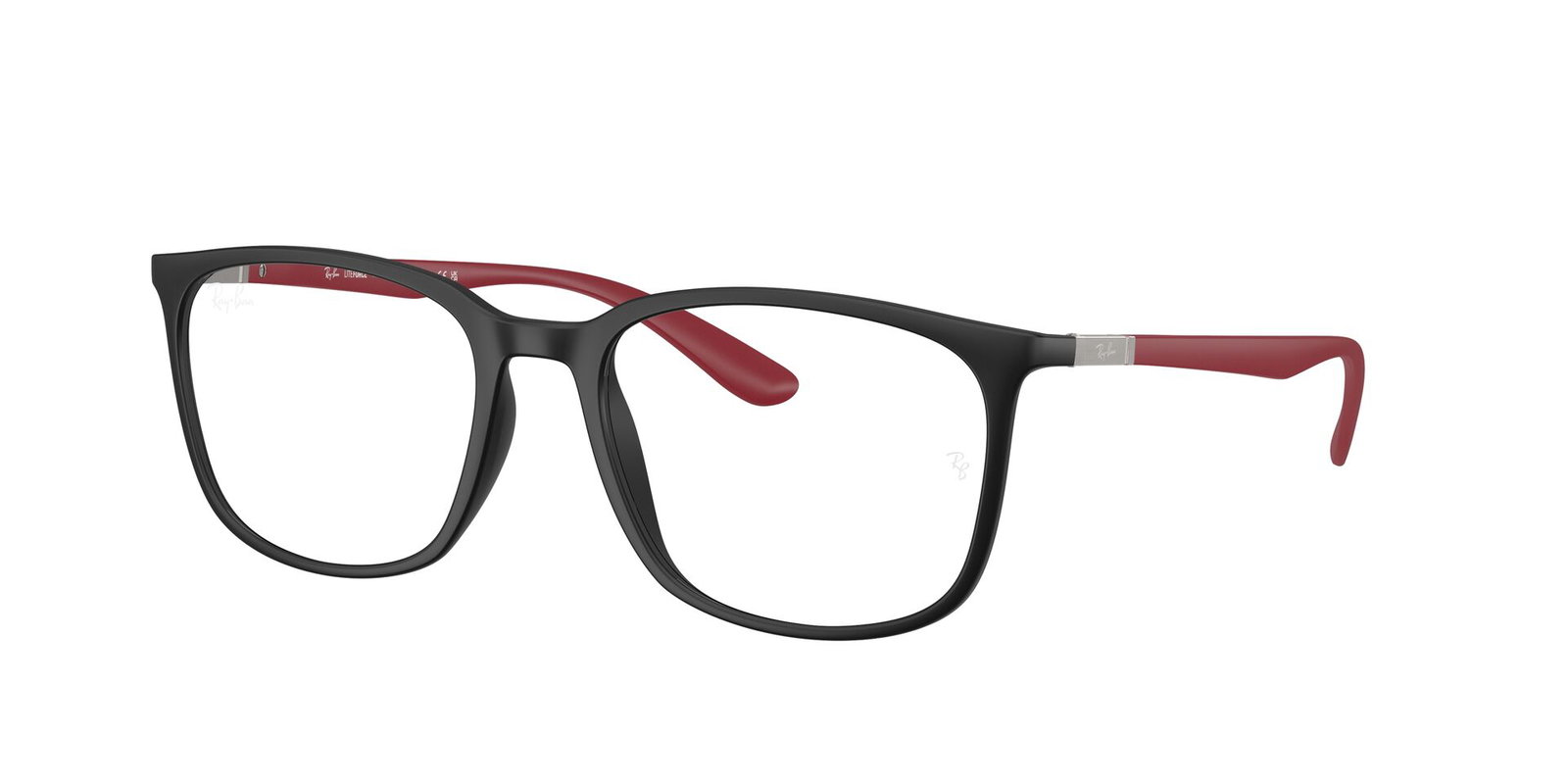 Ray Ban RX7199 5915 – Rechteckige Herrenbrille Schwarz Rot Kunststoff