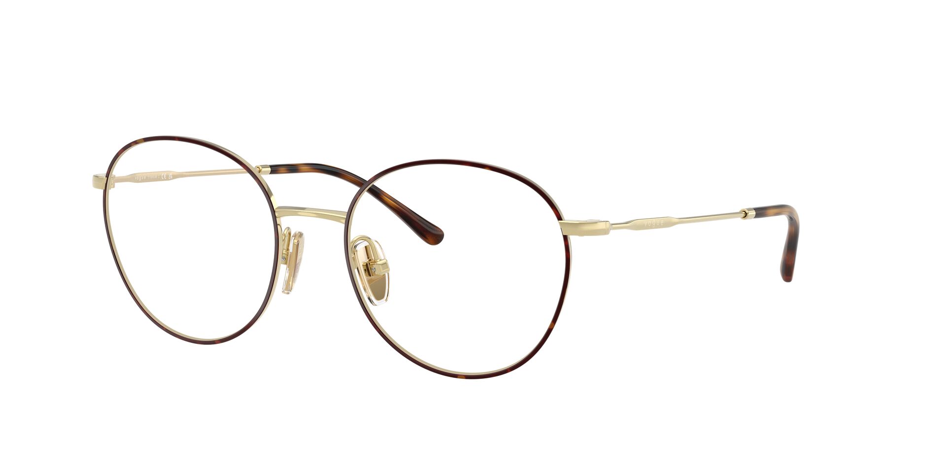 Das Bild zeigt die Korrektionsbrille 4280 von der Marke Vogue in der Farbe Schwarz Gold.