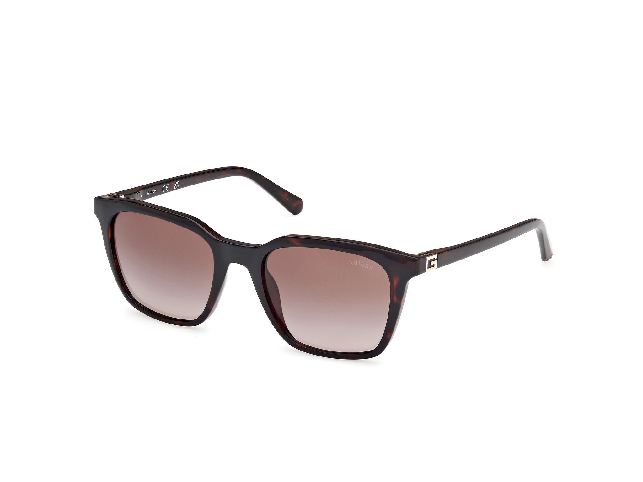 Das Bild zeigt die Sonnenbrille GU00170 52F von der Marke Guess in dunkel Havanna