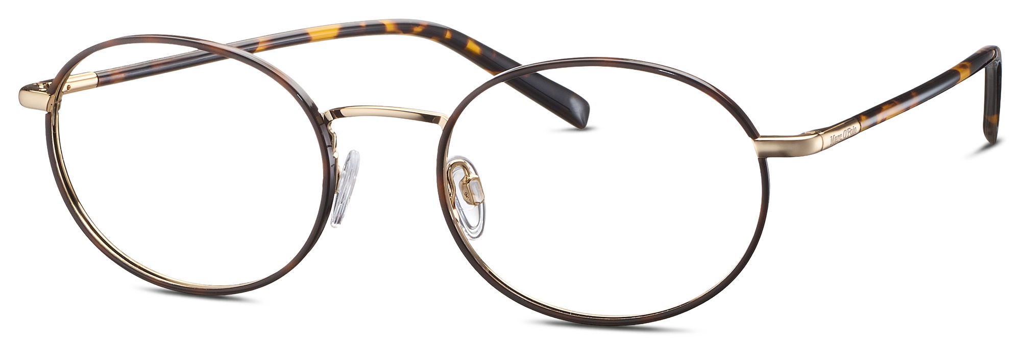 Das Bild zeigt die Korrektionsbrille 502207 62 von der Marke Marc O´Polo in Braun/Gold.