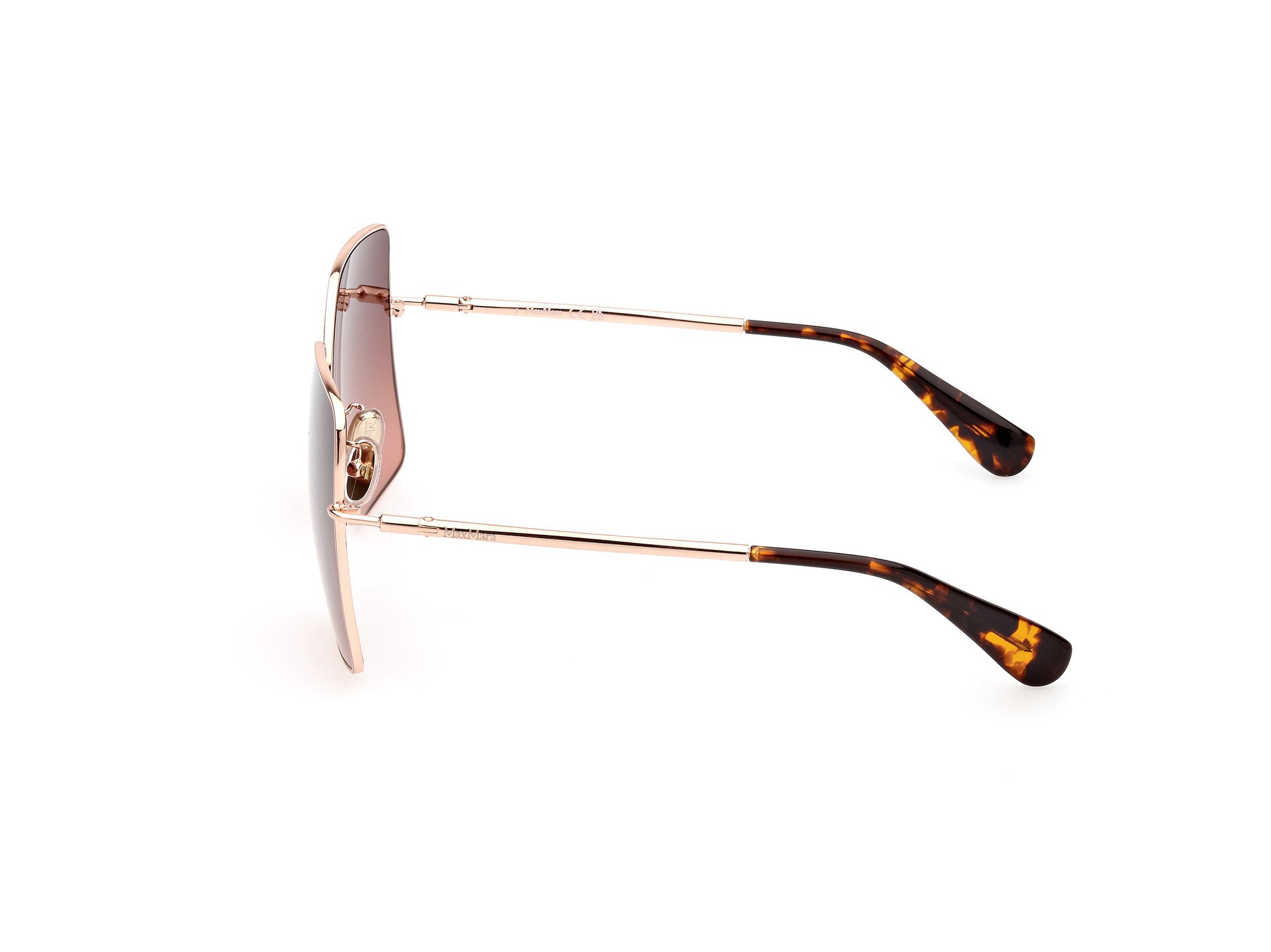 Das Bild zeigt die Sonnenbrille MM0062-H 50F von der Marke Max Mara in Rose Gold.