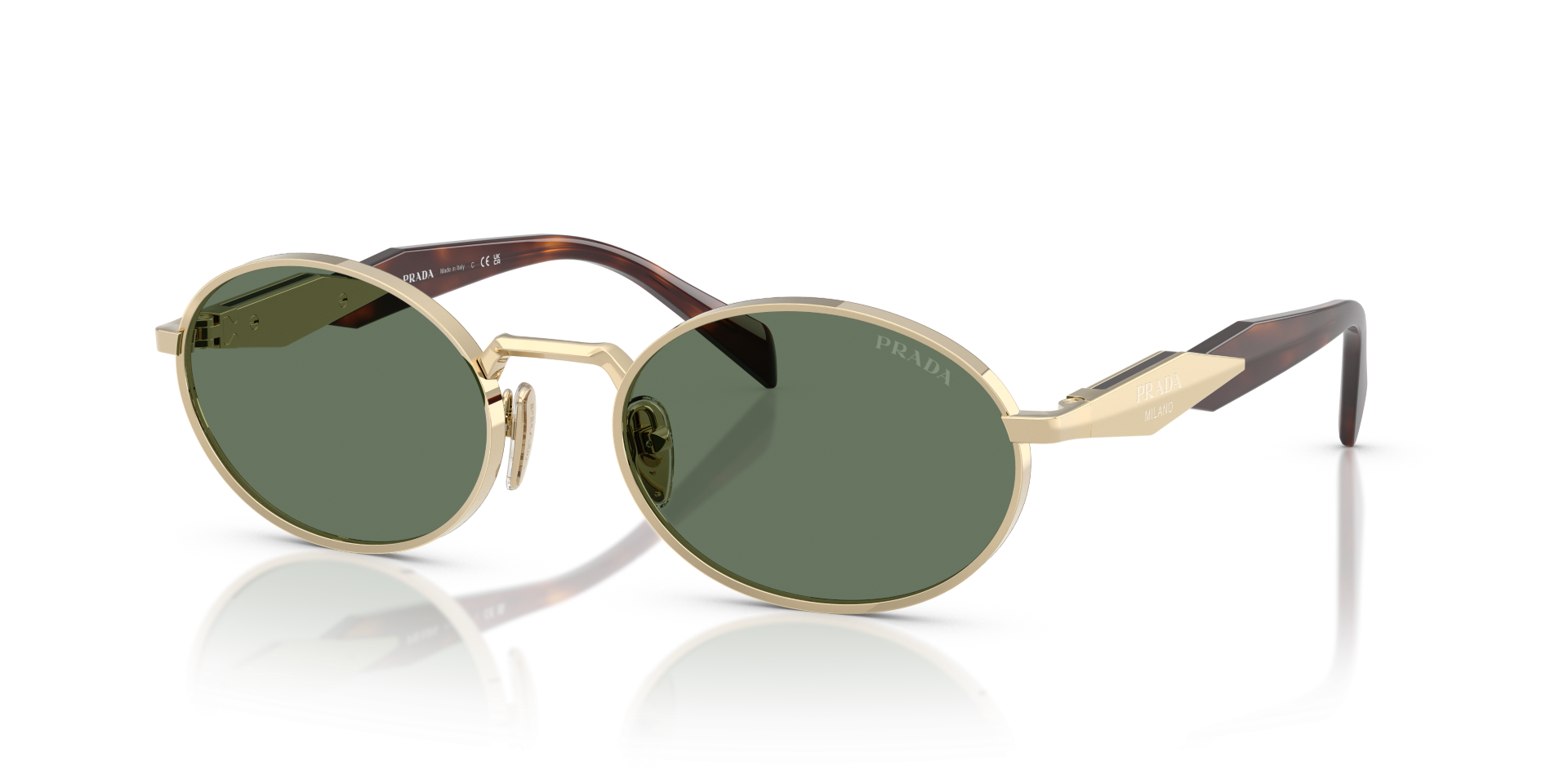 Auf diesem Bild sehen Sie die Sonnenbrille 0PR 65ZS von Prada in der Farbe Gold.