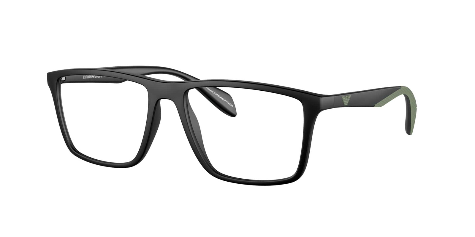 Emporio Armani EA3230 5001 – Rechteckige Brille Schwarz Matt