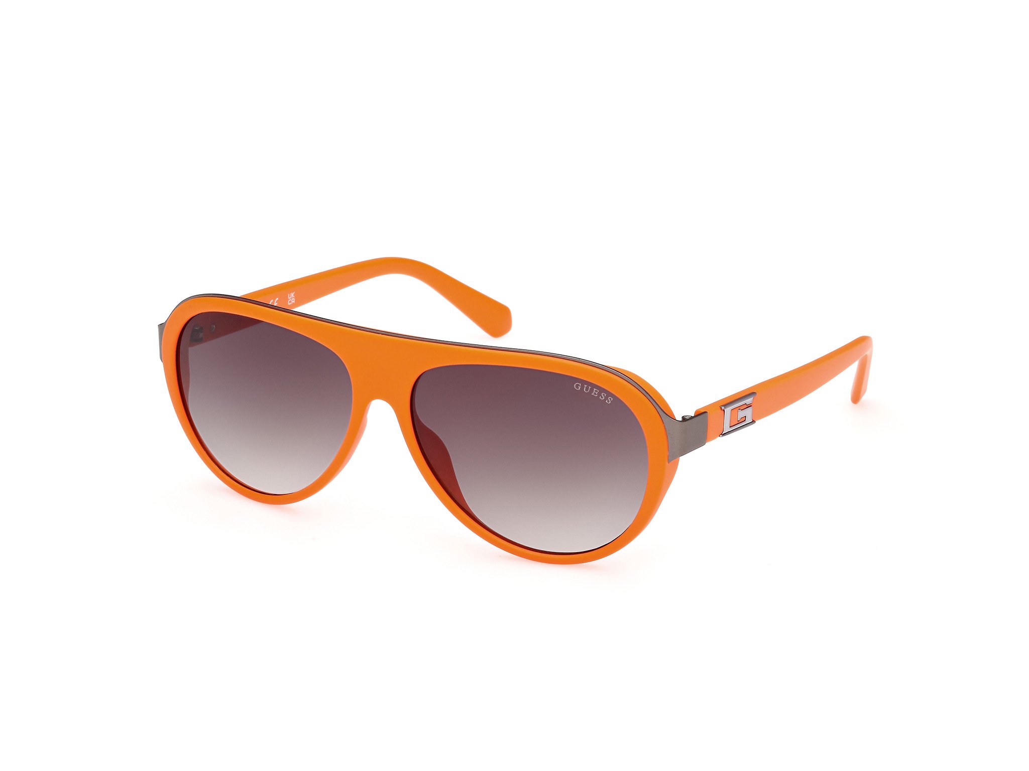 Das Bild zeigt die Sonnenbrille GU00125 43P von der Marke Guess in Orange.