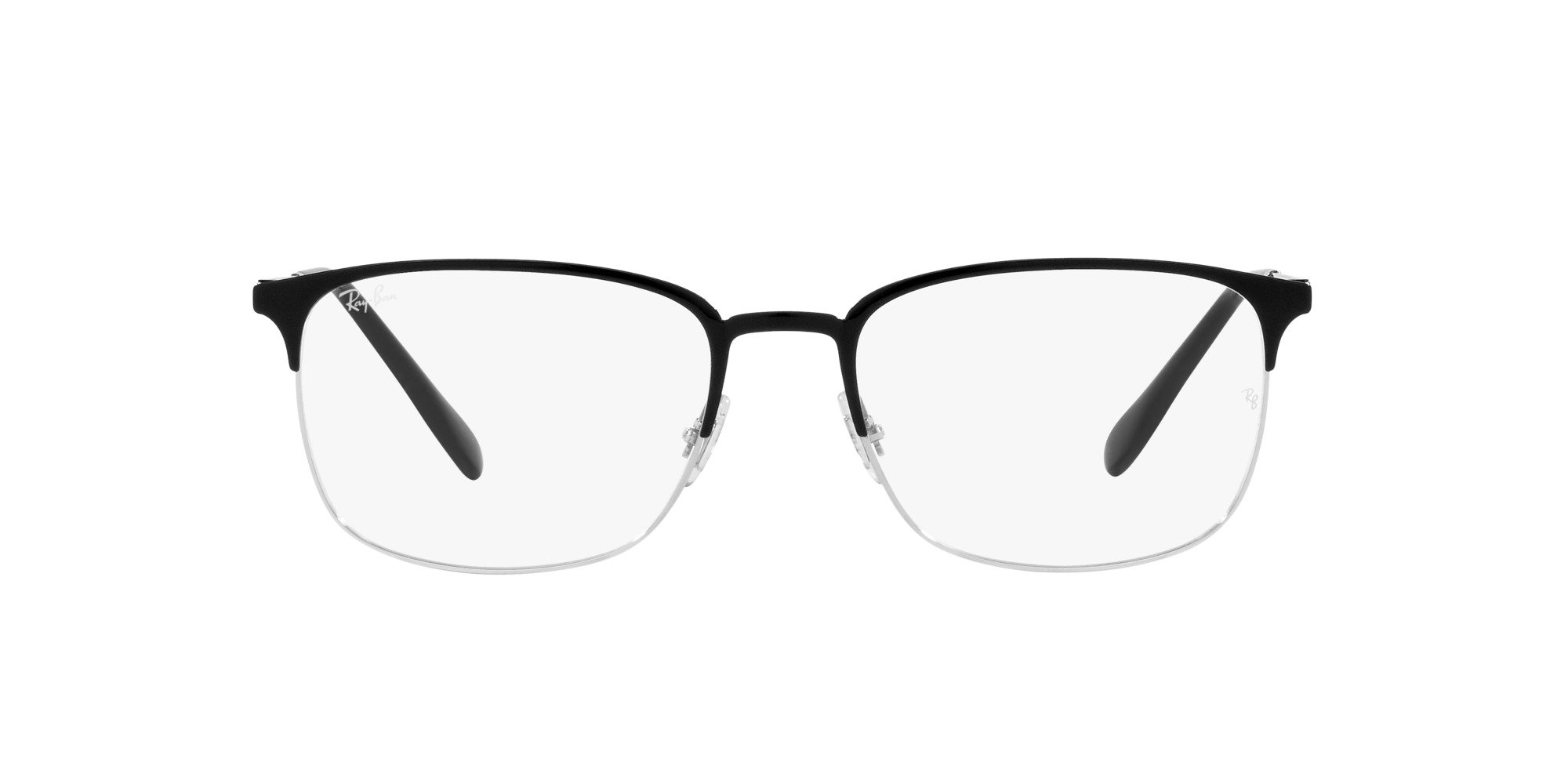 Das Bild zeigt die Korrektionsbrille RX6494 2861 von der Marke Ray Ban in Schwarz/Silber.