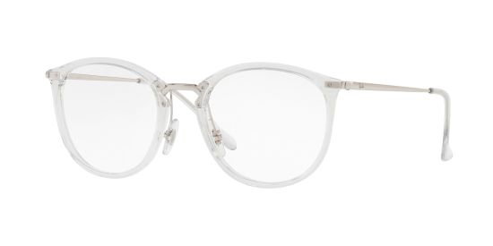 Ray Ban RX7140 2001 – Schmale Metallbrille Grau Transparent Silber