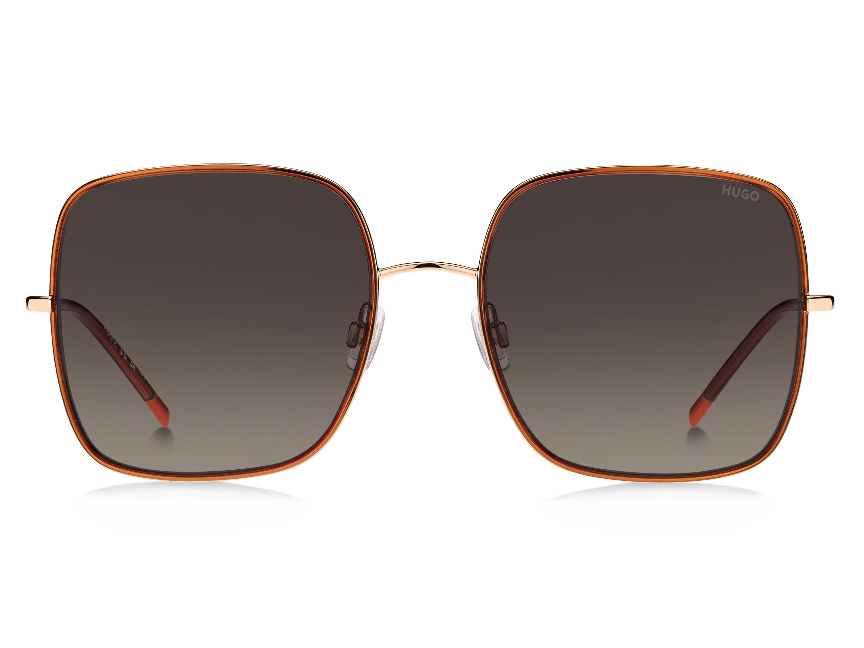 Das Bild zeigt die Sonnenbrille HG1293/S OFY von der Marke Hugo in gold/orange.