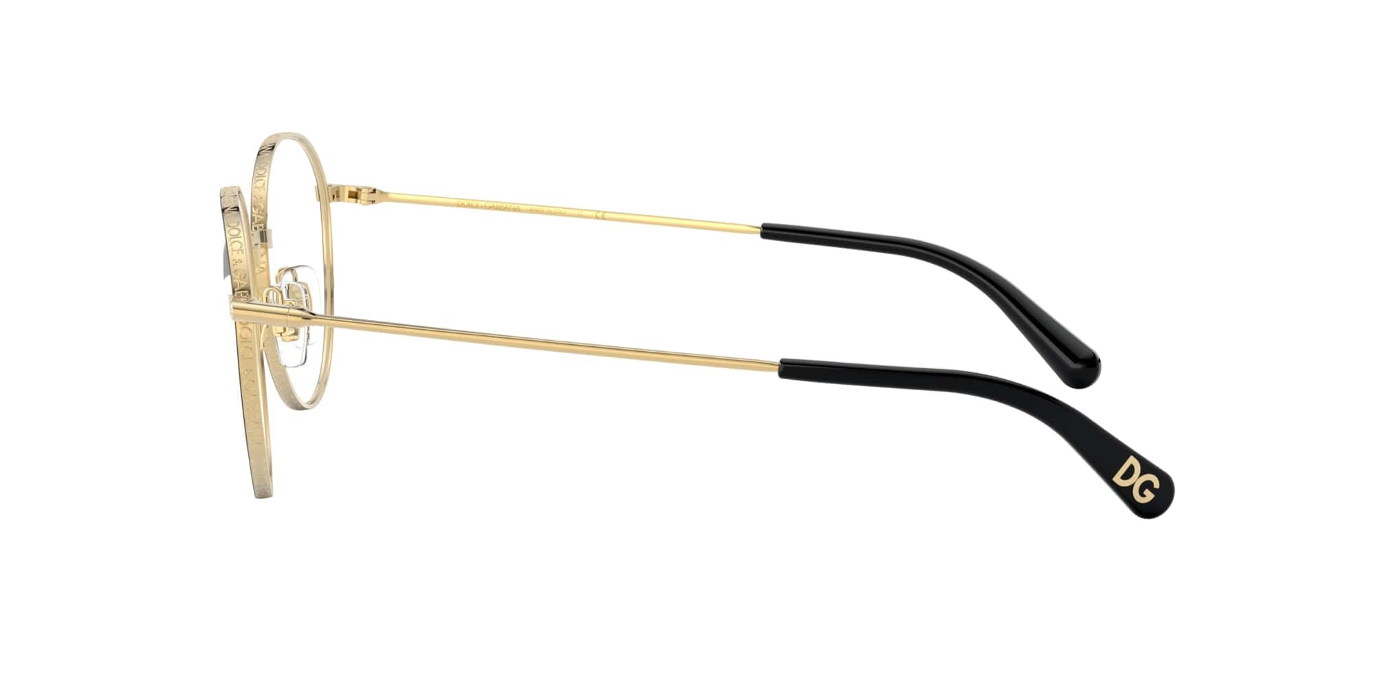 Das Bild zeigt die Korrektionsbrille DG1322 1334 von der Marke D&G in gold-schwarz.
