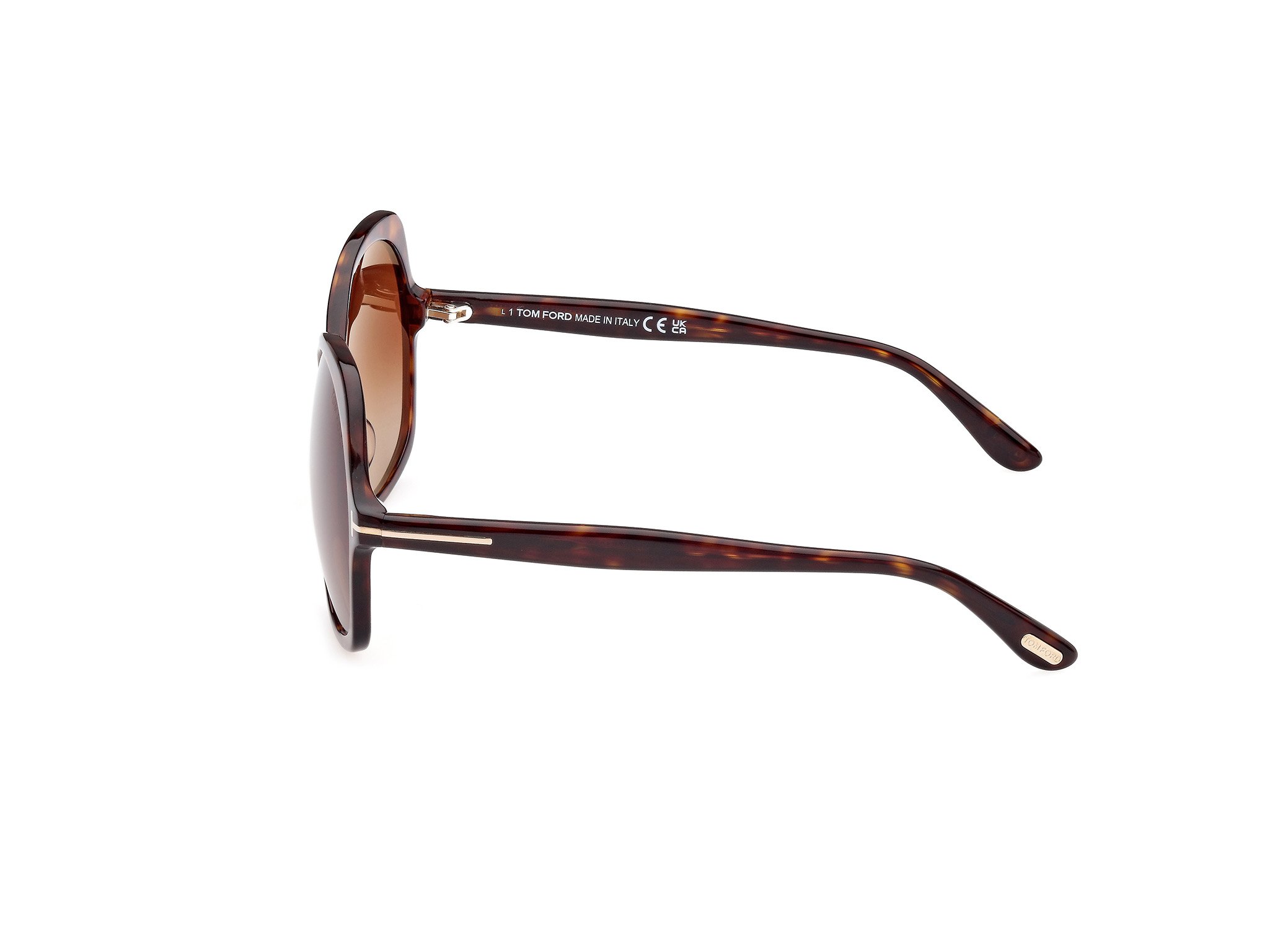 Das Bild zeigt die Sonnenbrille FT1013 52F von der Marke Tom Ford in havanna.