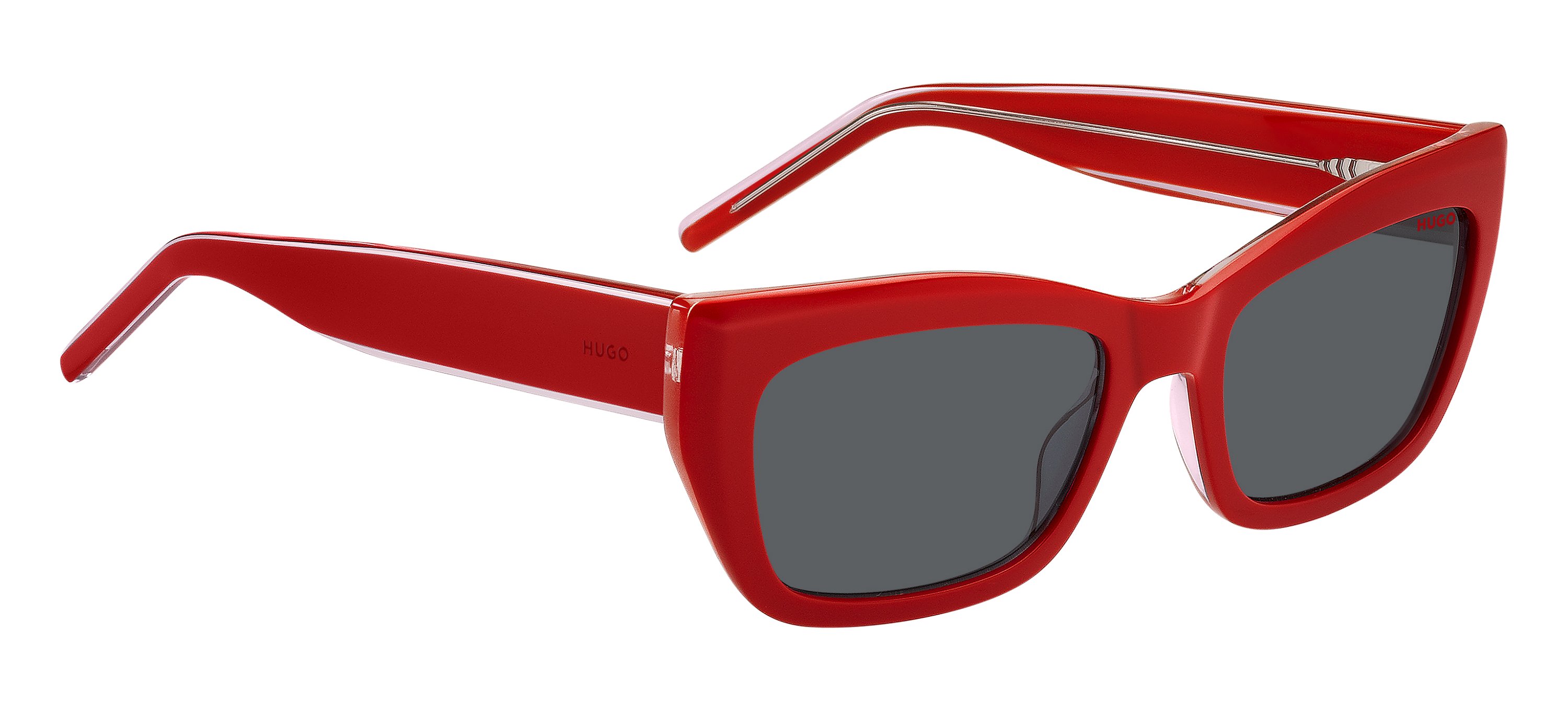 Das Bild zeigt die Sonnenbrille HG1301/S 92Y von der Marke Hugo in rot.