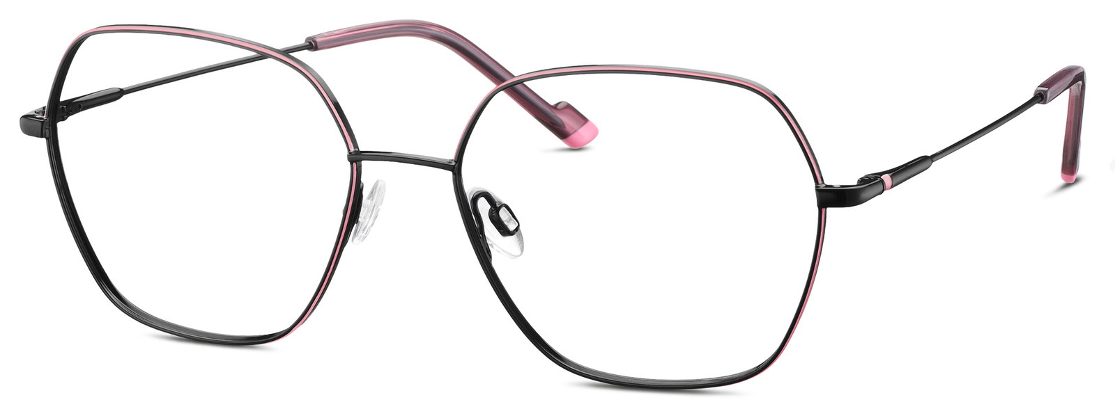 HUMPHREY'S 582414 10 – Mehreckige Damenbrille Schwarz Pink Metall