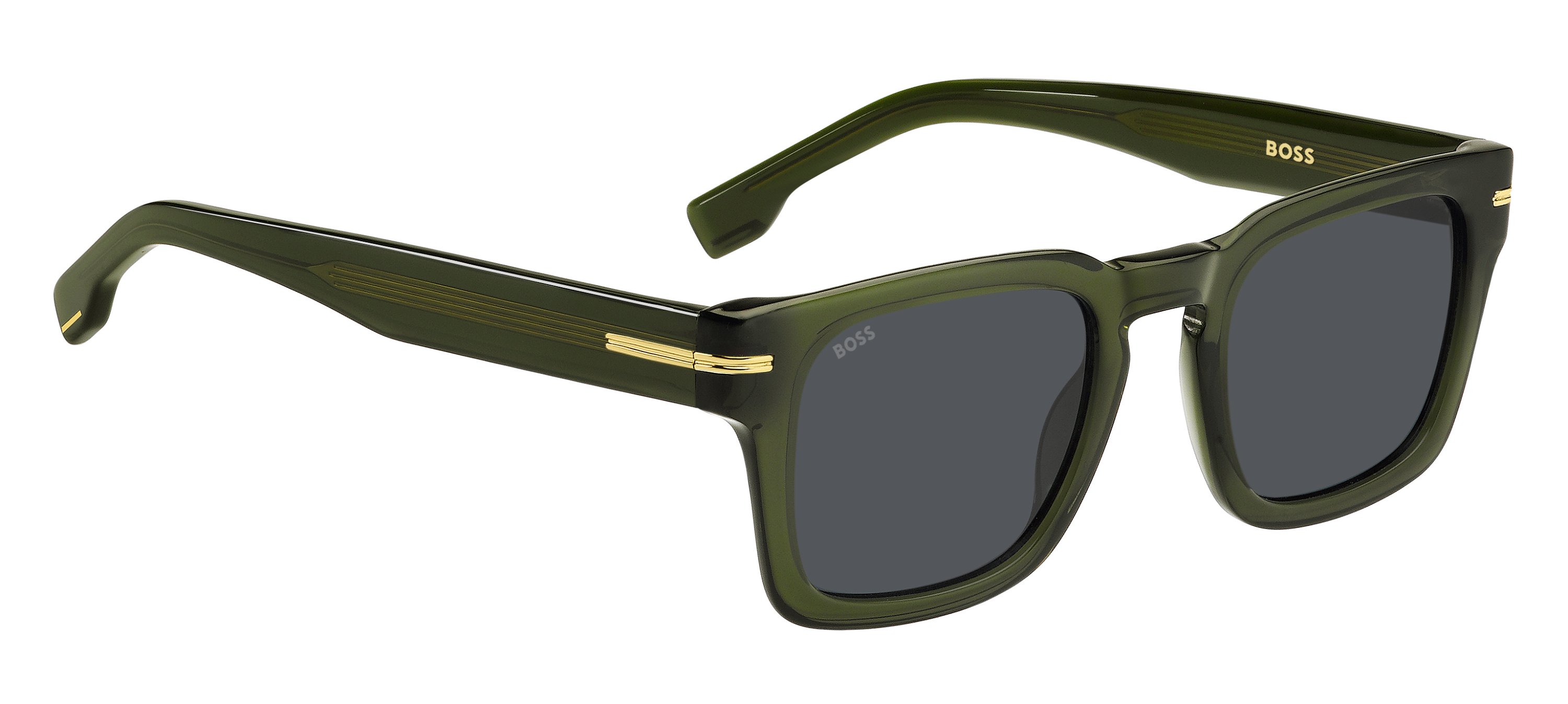 Das Bild zeigt die Sonnenbrille BOSS1625S 1ED von der Marke BOSS in Grün.