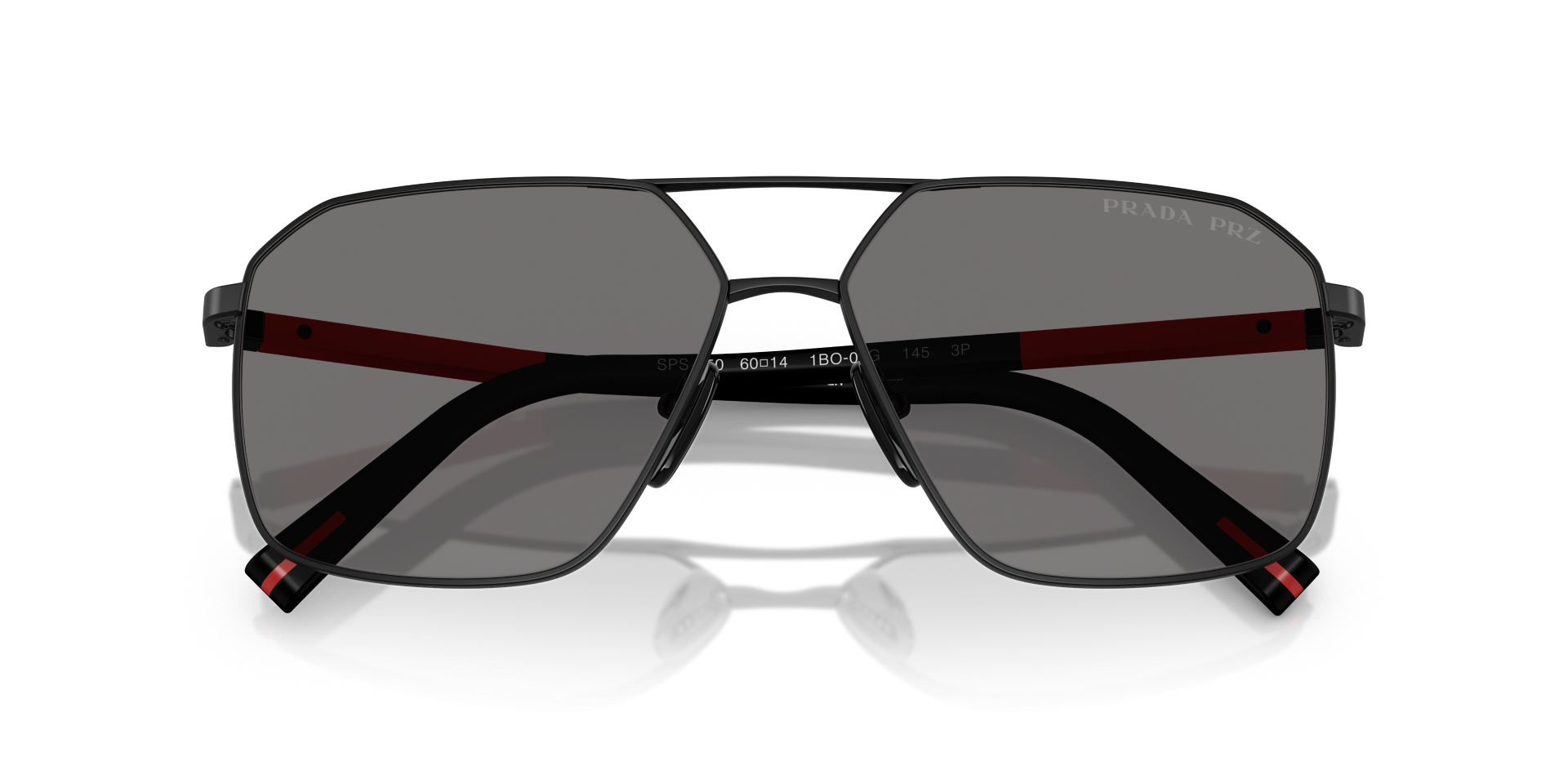 Auf diesem Bild sehen Sie die Sonnenbrille 0PS 01ZS von Prada in der Farbe Schwarz.