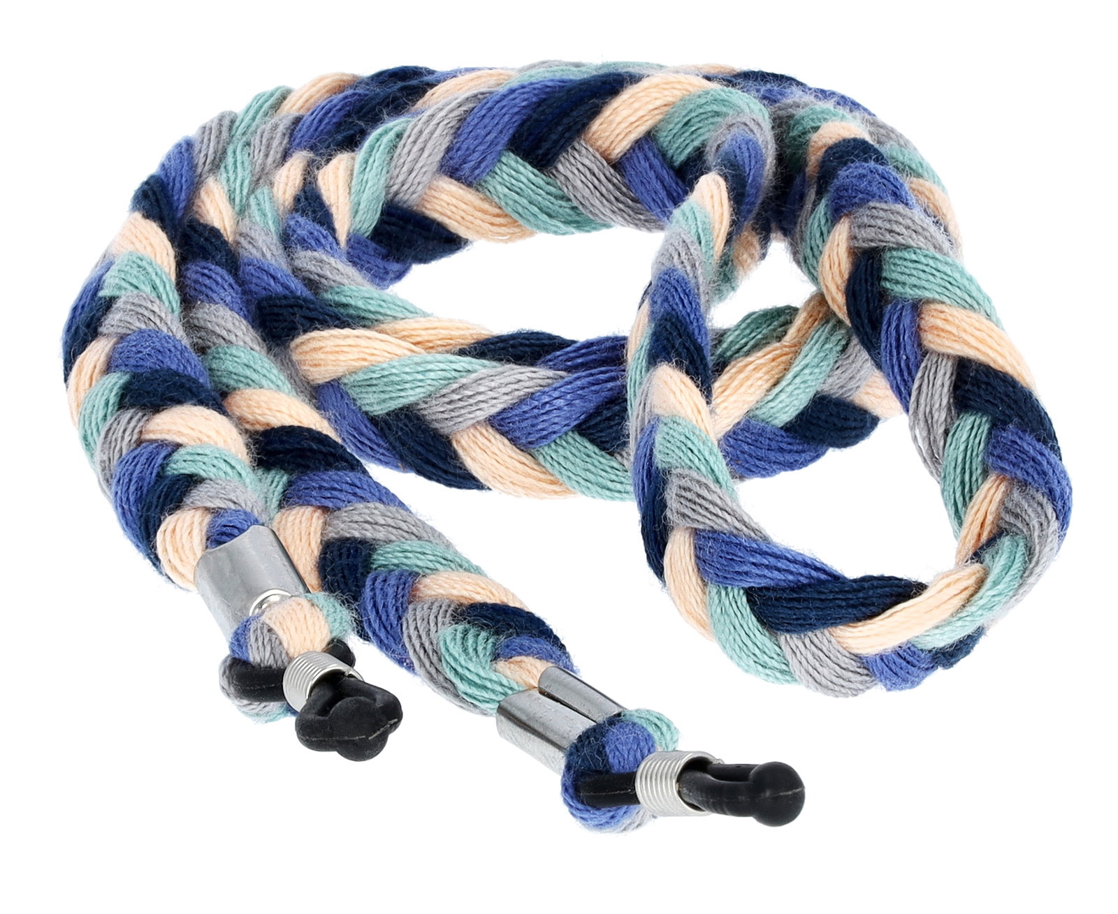 Brillenband geflochten blau-schwarz-grau