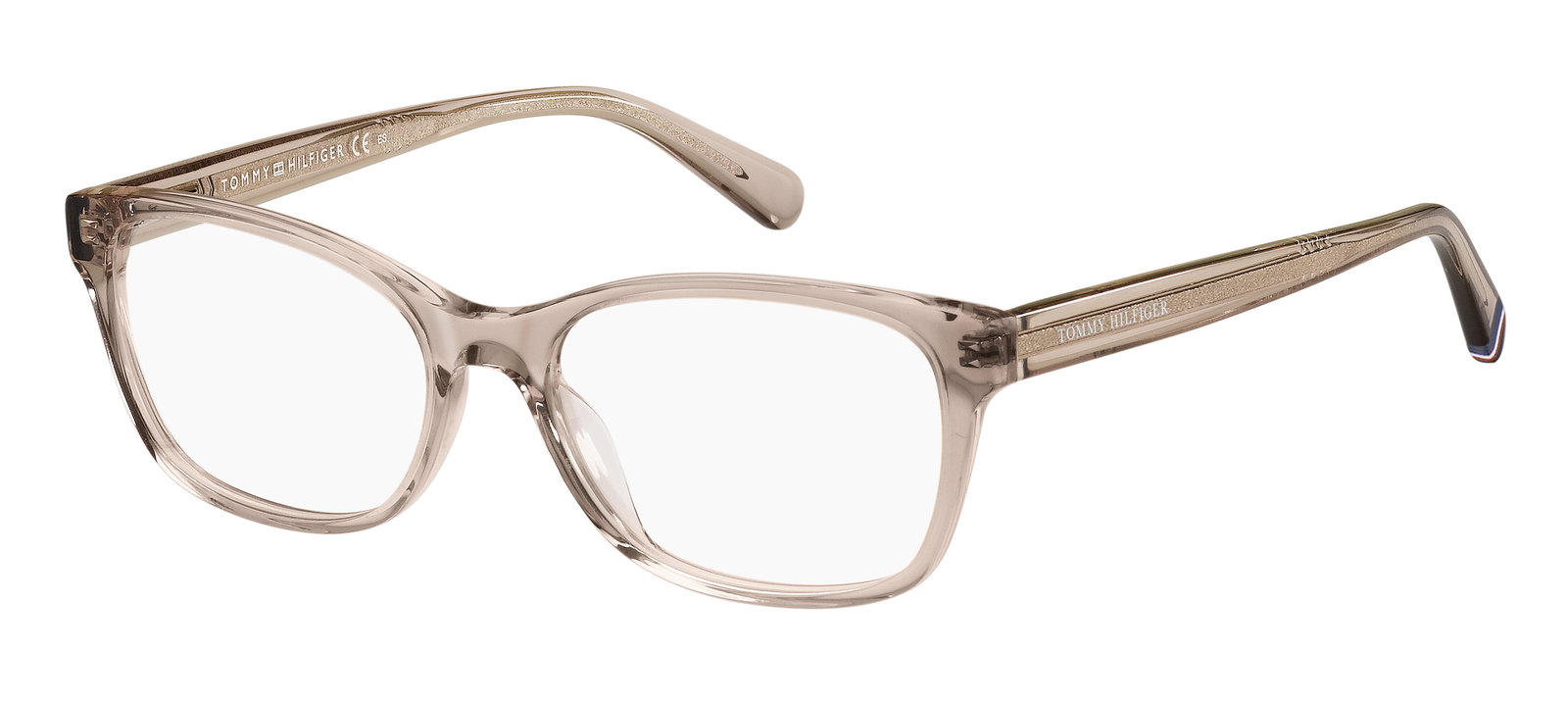 Tommy Hilfiger TH2008 35J – Rechteckige Damenbrille Rosa Transparent