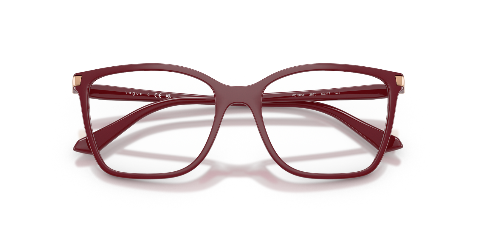 Das Bild zeigt die Sonnenbrille 0VO5654 von Vogue in der Farbe Dunkelrot.
