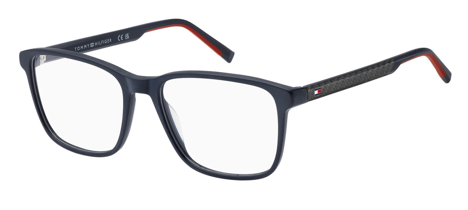 Zu sehen ist eine Korrektionsbrille von Tommy Hilfiger in der Farbe Blau.