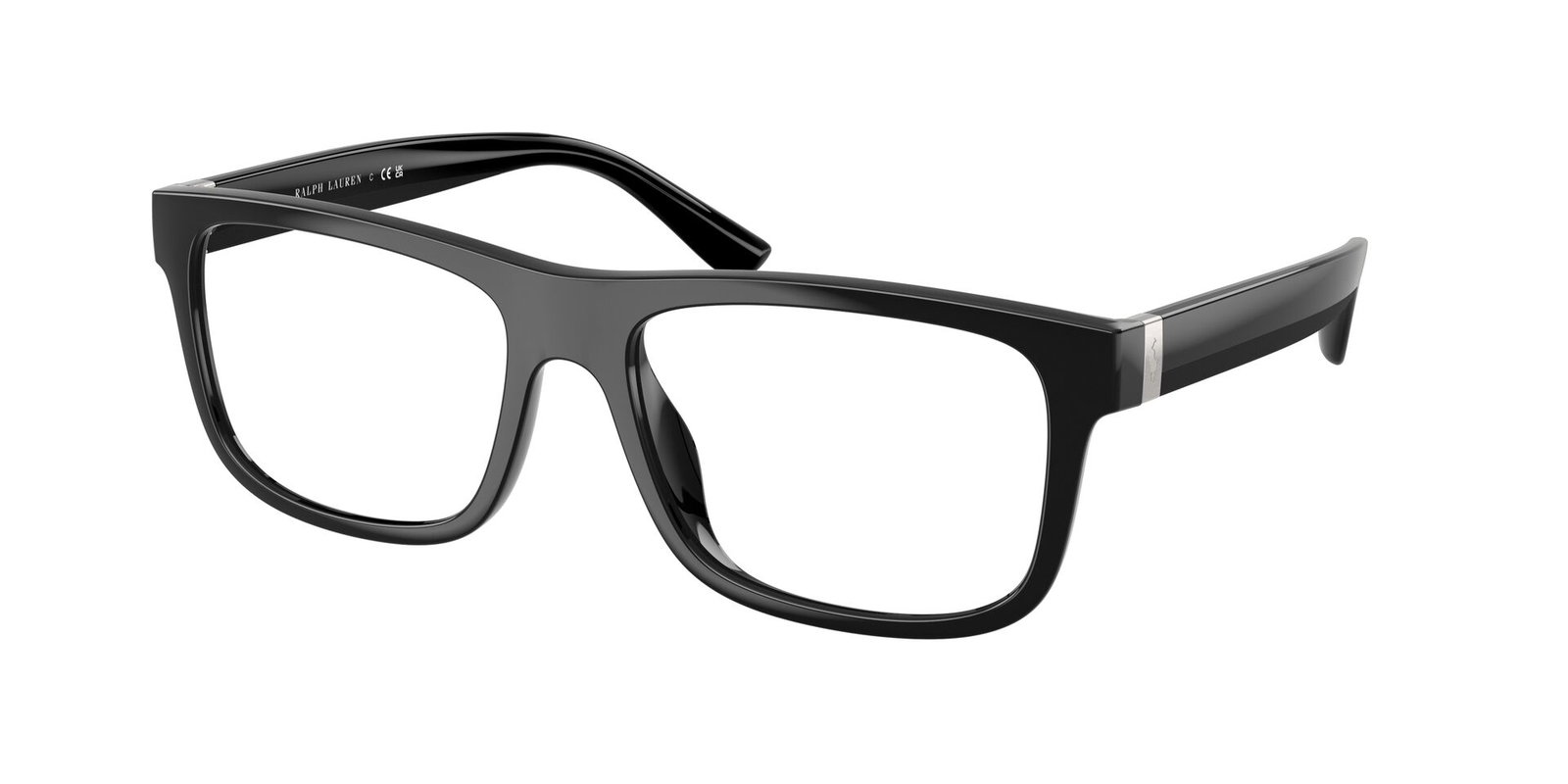 Polo 0PH2290U 5001 – Rechteckige schwarze Kunststoffbrille