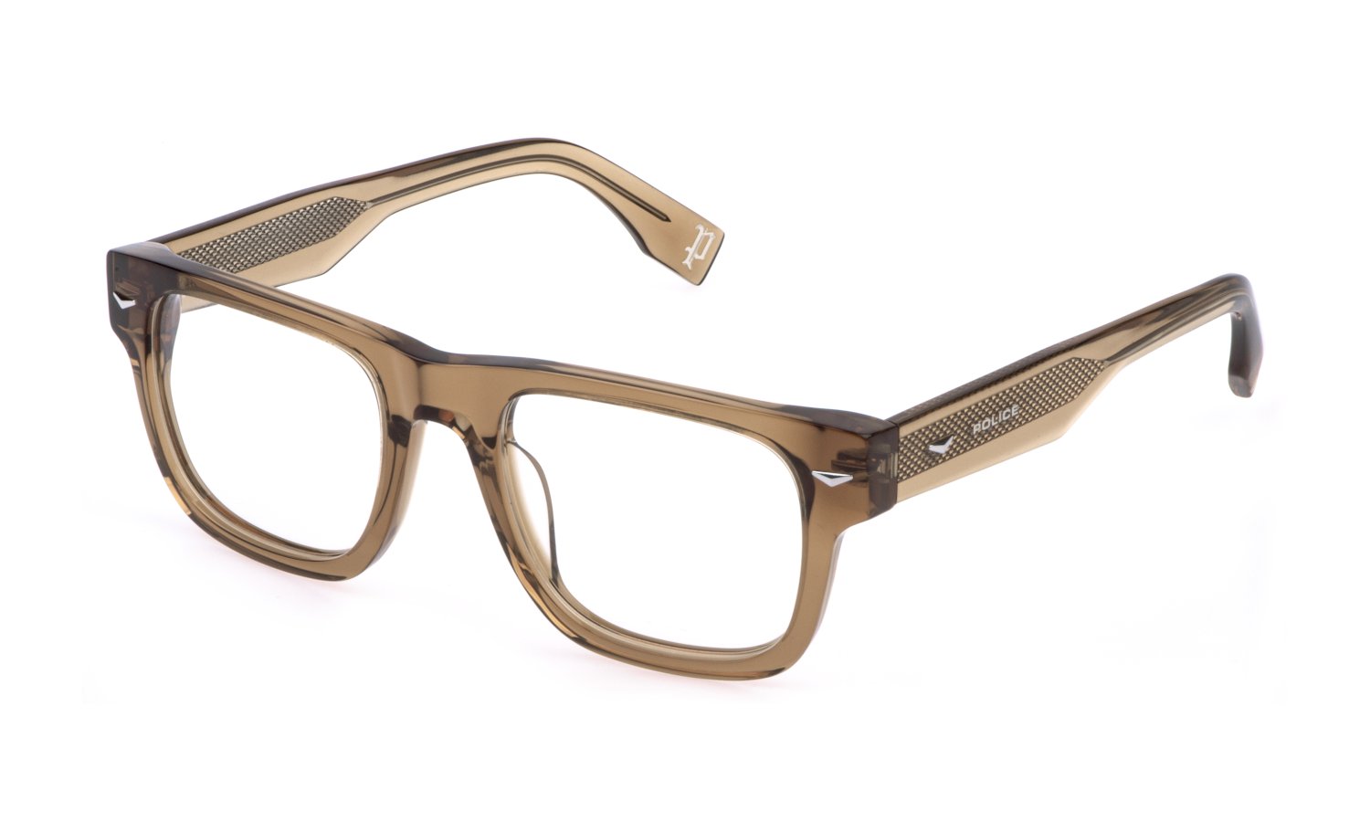 Police Brille VPLQ72E 0805 52 in Transparent Braun 